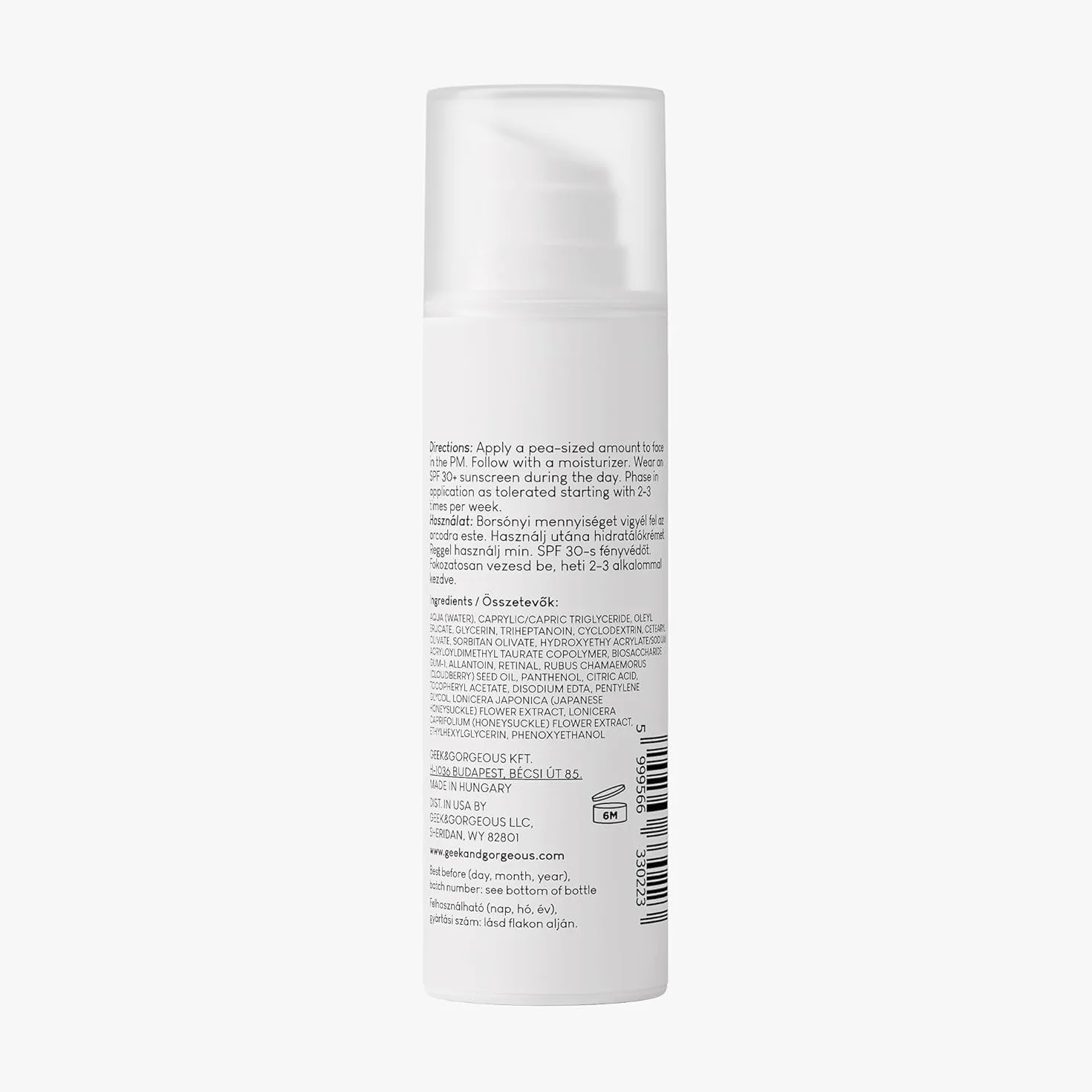 Geek & Gorgeous A-Game 5-0 Siero Retinolo Viso 0,05% - Siero Retinolo Viso Anti-Invecchiamento, Setoso e Leggero - Per Tutti i Tipi di Pelle, Ideale per Pelle Mista e Grassa, 30ml