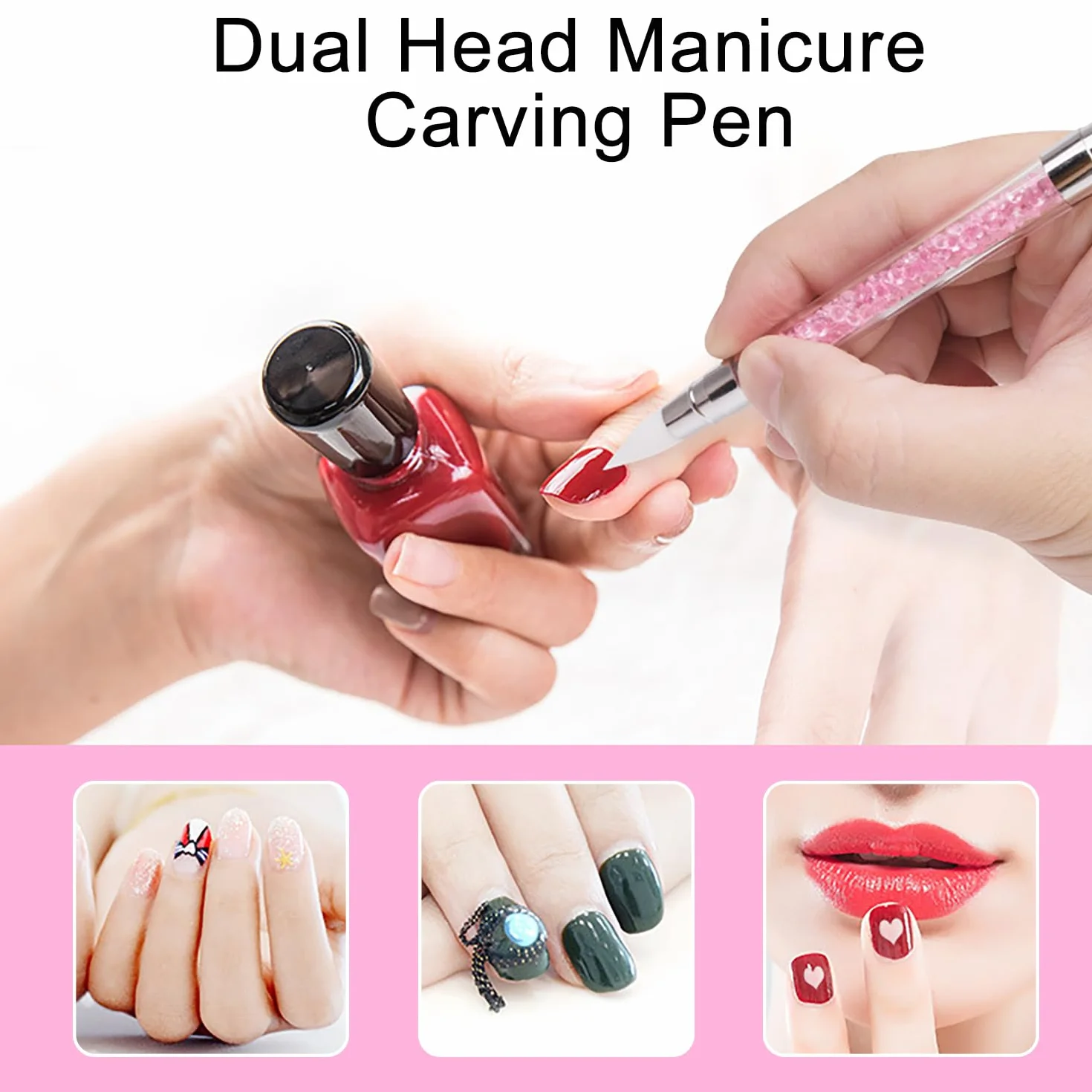5 Pezzi Pennelli Unghie Gel, Pennelli in Nail Art Gel Scultura Penna Matita Strumento Per Unghie Art Design Decorazione Kit