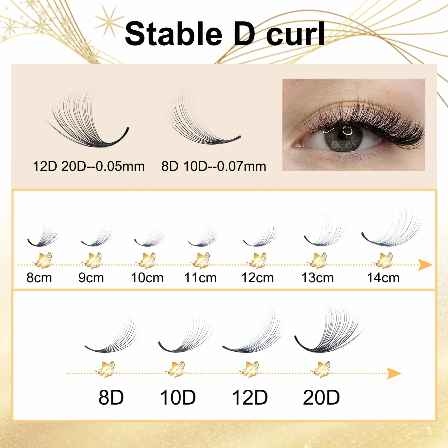 EMEDA 280 pcs 20D Estensioni Ciglia a Grappolo Russo 0.05mm D Curl Mixed 8-14mm Estensioni ciglia volume 20D Premade Ciglia Fans D curl Individual Cluster Lash Extensions (20D 0.05-D-mix)