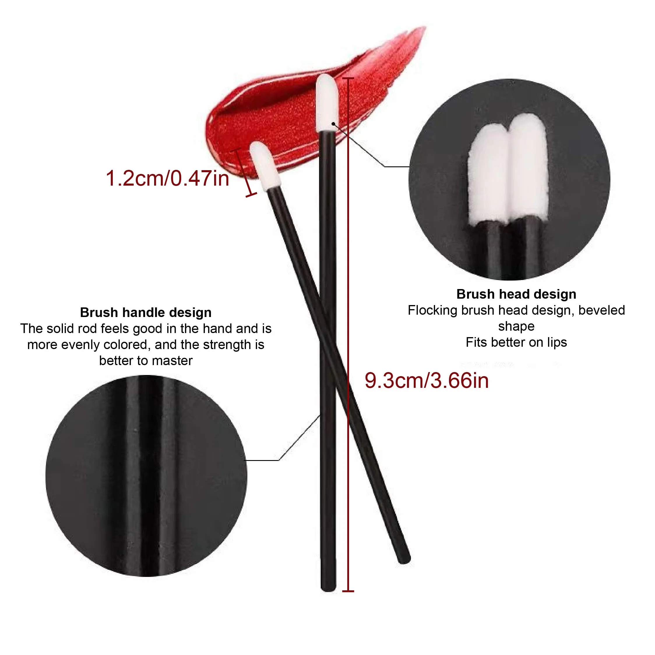 WeddHuis 100 Pezzi Monouso Lip Gloss Usa e Getta Trucco Pennello Pennello Correttore Rossetto Microbrush Pennelli Labbro Applicatore Bacchette Makeup Tool