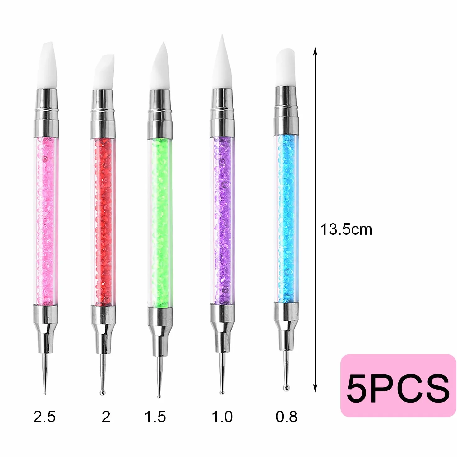 5 Pezzi Pennelli Unghie Gel, Pennelli in Nail Art Gel Scultura Penna Matita Strumento Per Unghie Art Design Decorazione Kit
