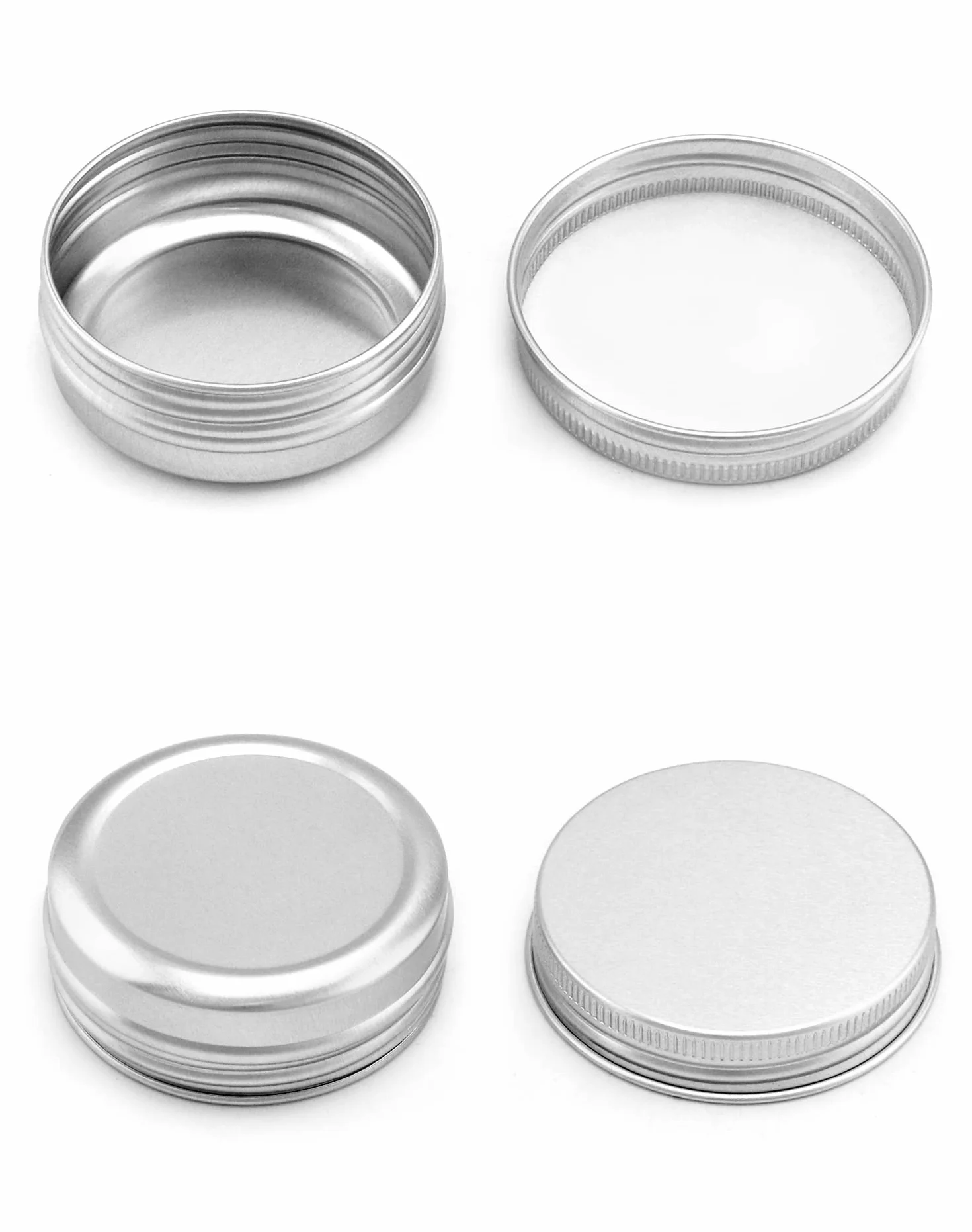 QWORK® 30 pezzi Vasetti Alluminio con coperchi, Barattoli vuoti rotondi per assortimento di gioielli per lozione crema (30ml)