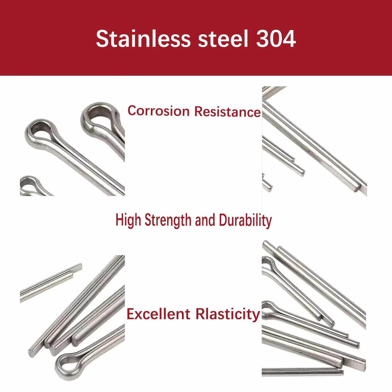 Set Coppiglie in Acciaio Inox 304, 330 Pezzi, M1-M5 per Meccanica