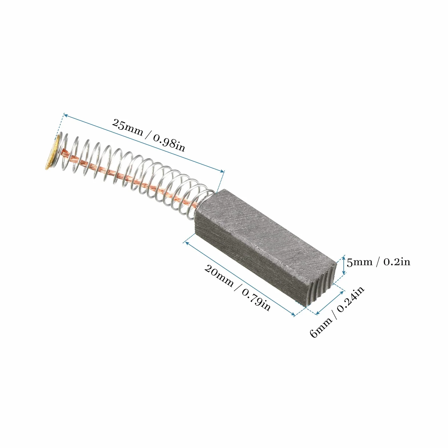 QUARKZMAN Spazzola di Carbone 20mm x 6mm x 5mm 2pz Ricambio per Utensili Elettrici