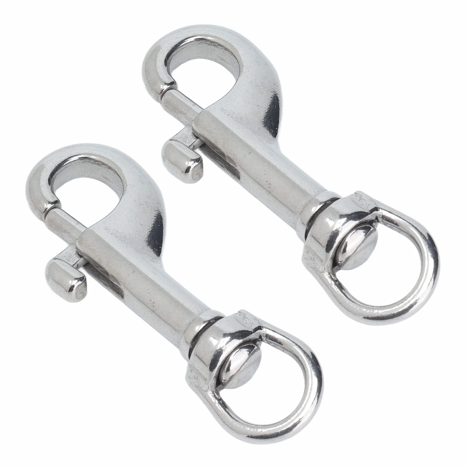 Fafeicy Ganci a Scatto in Acciaio Inossidabile 316 Grado Marino Girevole 360° 65mm 2 Pezzi