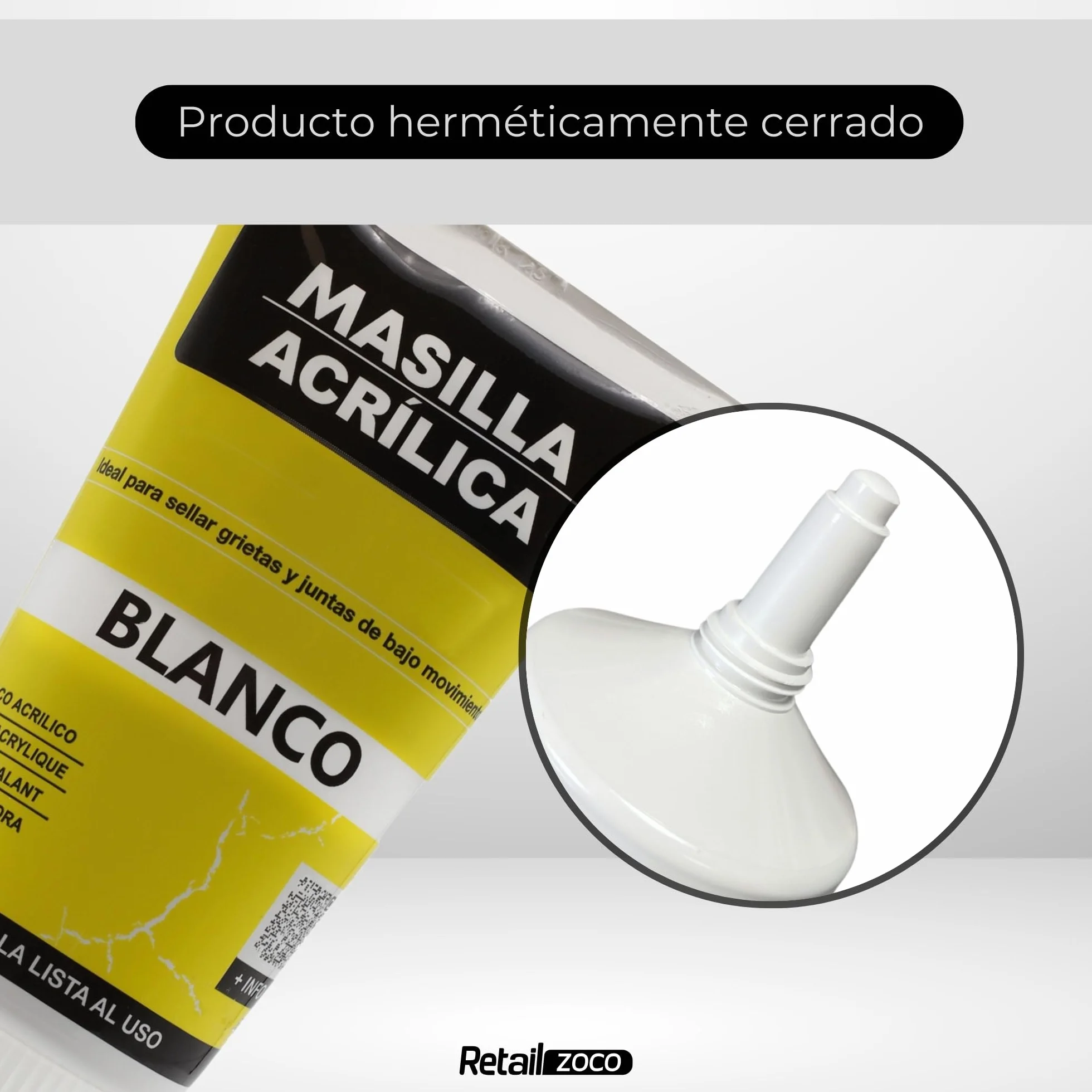 TECHZOCO Stucco acrilico bianco 150 grammi tubo riempitrice fori