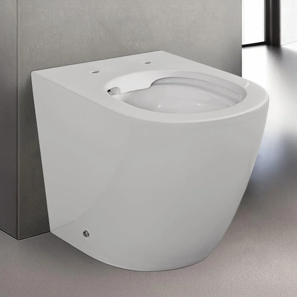 Tokyo WC filo muro a terra Rimless ceramica bianca design slim