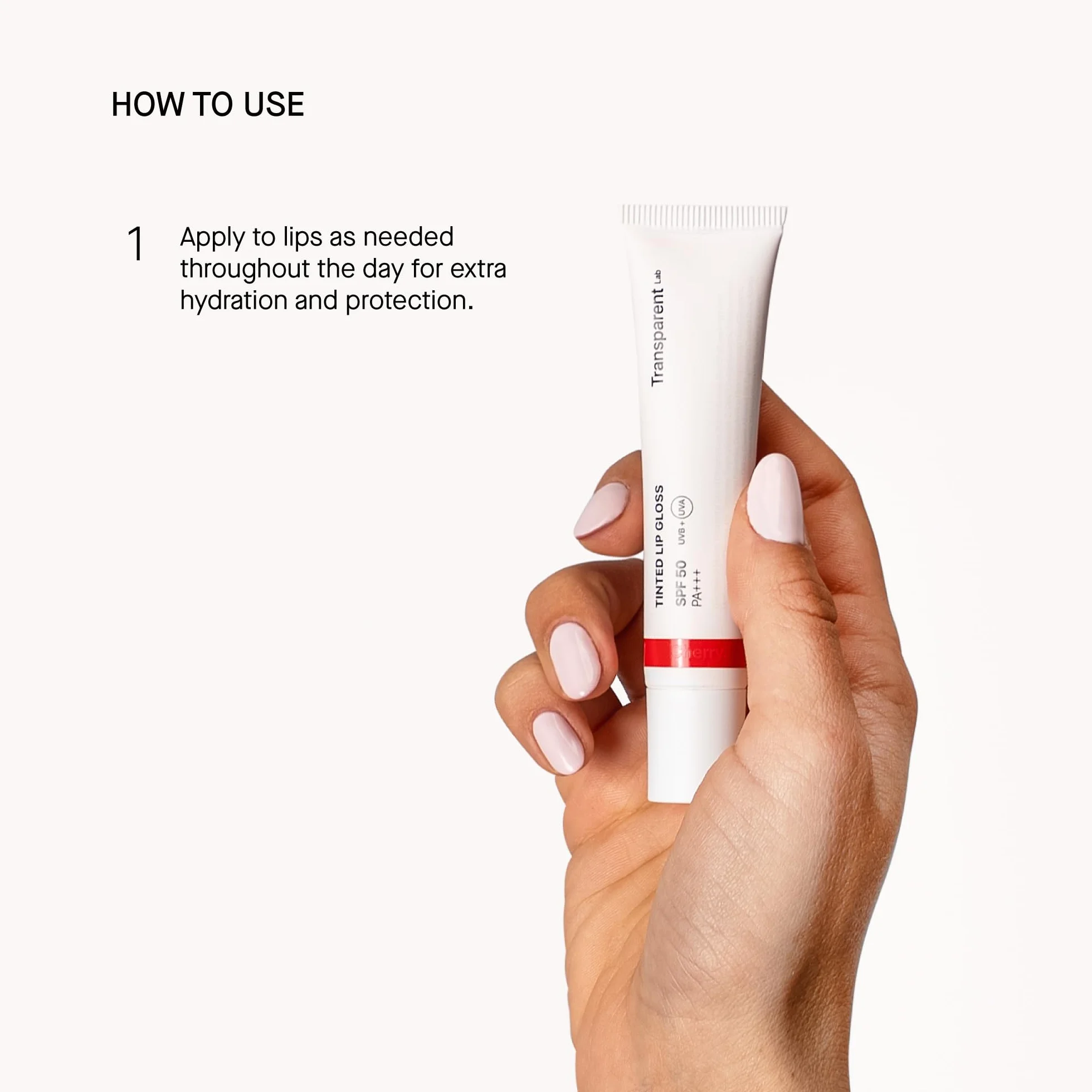 Transparent Lab Tinted Lipgloss Cherry 15 ml – Balsamo labbra colorato SPF50, con acido ialuronico e peptidi volumizzanti, idratazione, lucentezza naturale e protezione solare alta