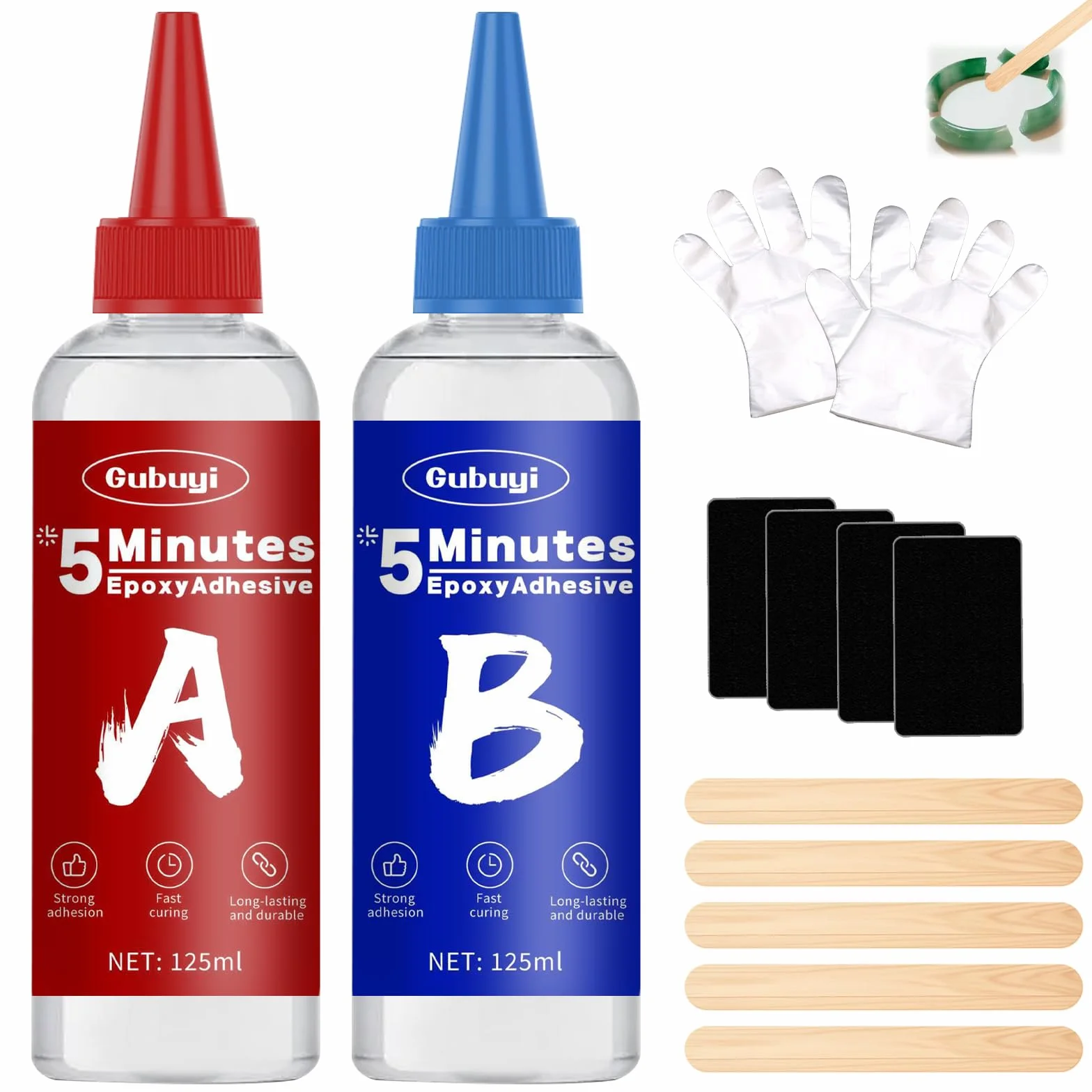 Colla Epossidica Bicomponente per Plastica, Adesivo Rapido Resistente Alte Temperature Ceramica Porcellana Legno