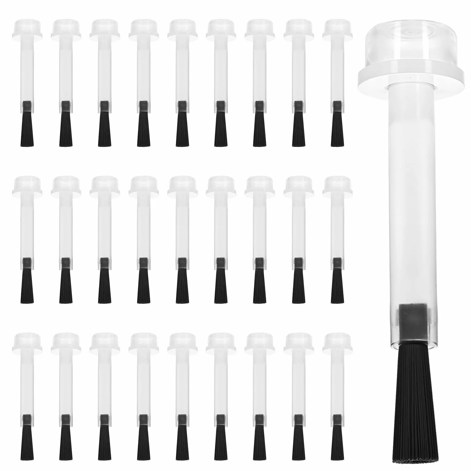 Piriuuo Set di 30 pennelli di ricambio per unghie, usa e getta, cipria, pennello di ricambio liquido, per manicure, set di pennelli di ricambio per unghie, setole sottili e morbide per unghie fai da