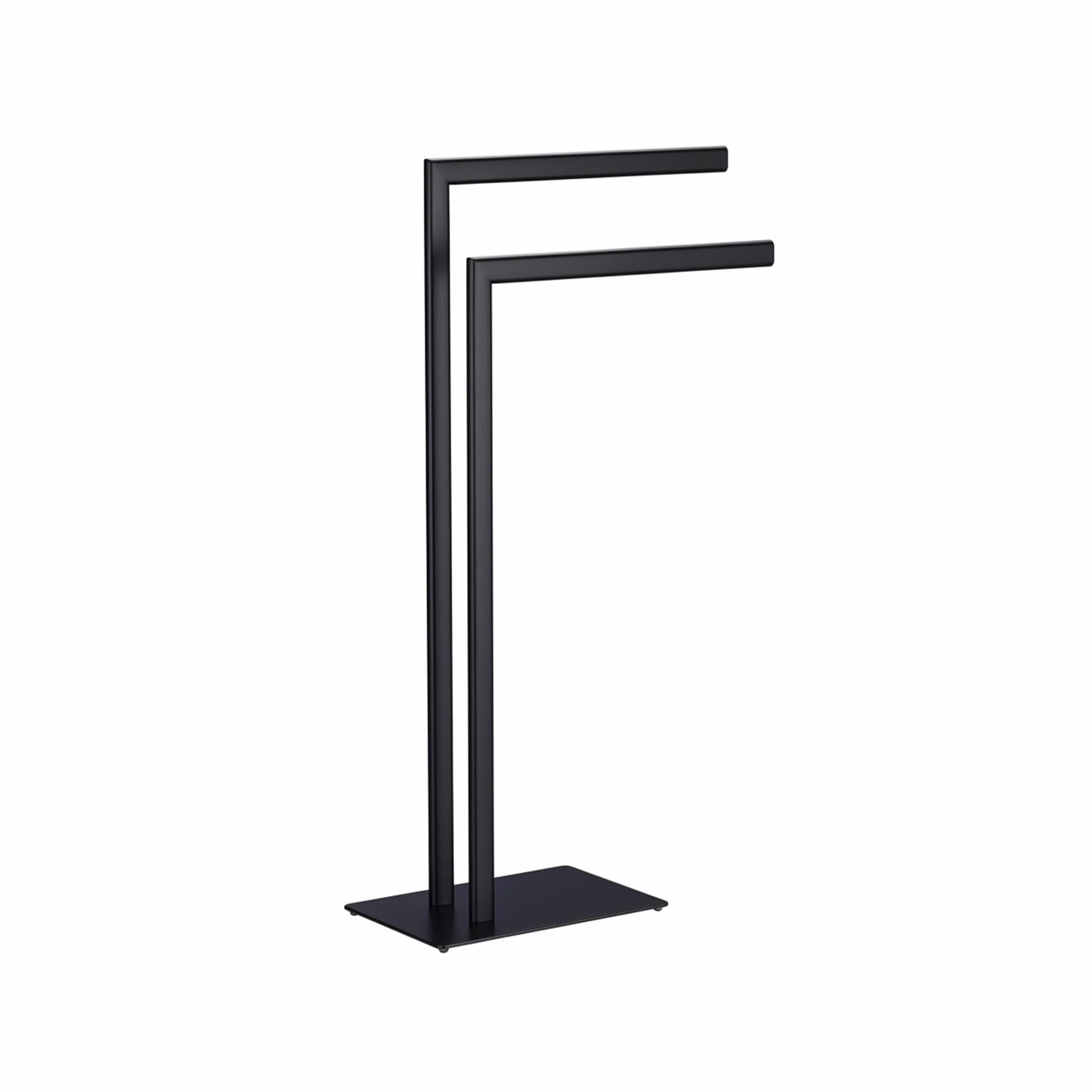 Relaxdays Portasciugamani da Terra Acciaio 2 Bracci HLP 81x49x20 cm Nero