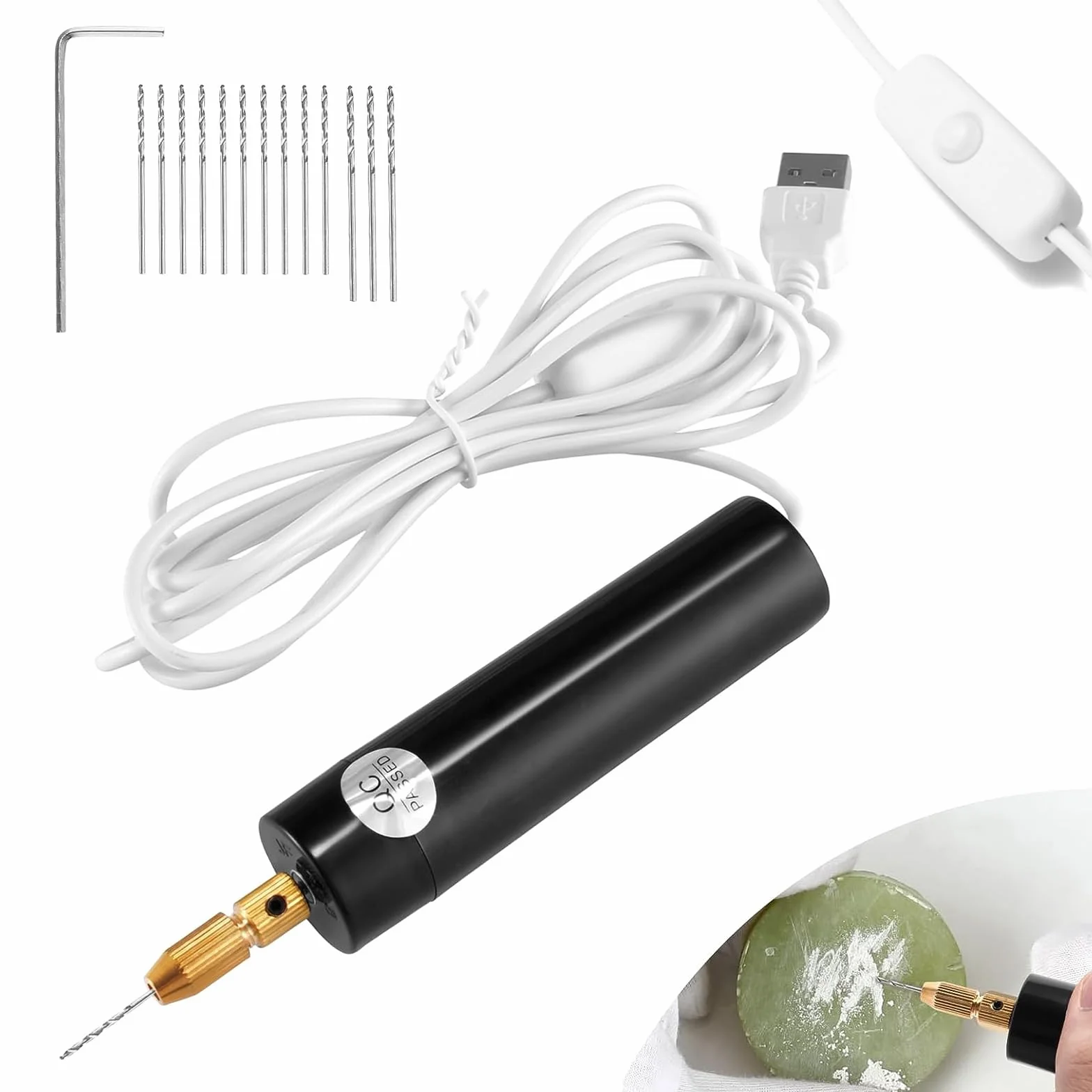 Mini Trapani Elettrici Portatile 5V Ricaricabile con 9 Pezzi Trapano USB Foratura Legno Plastica