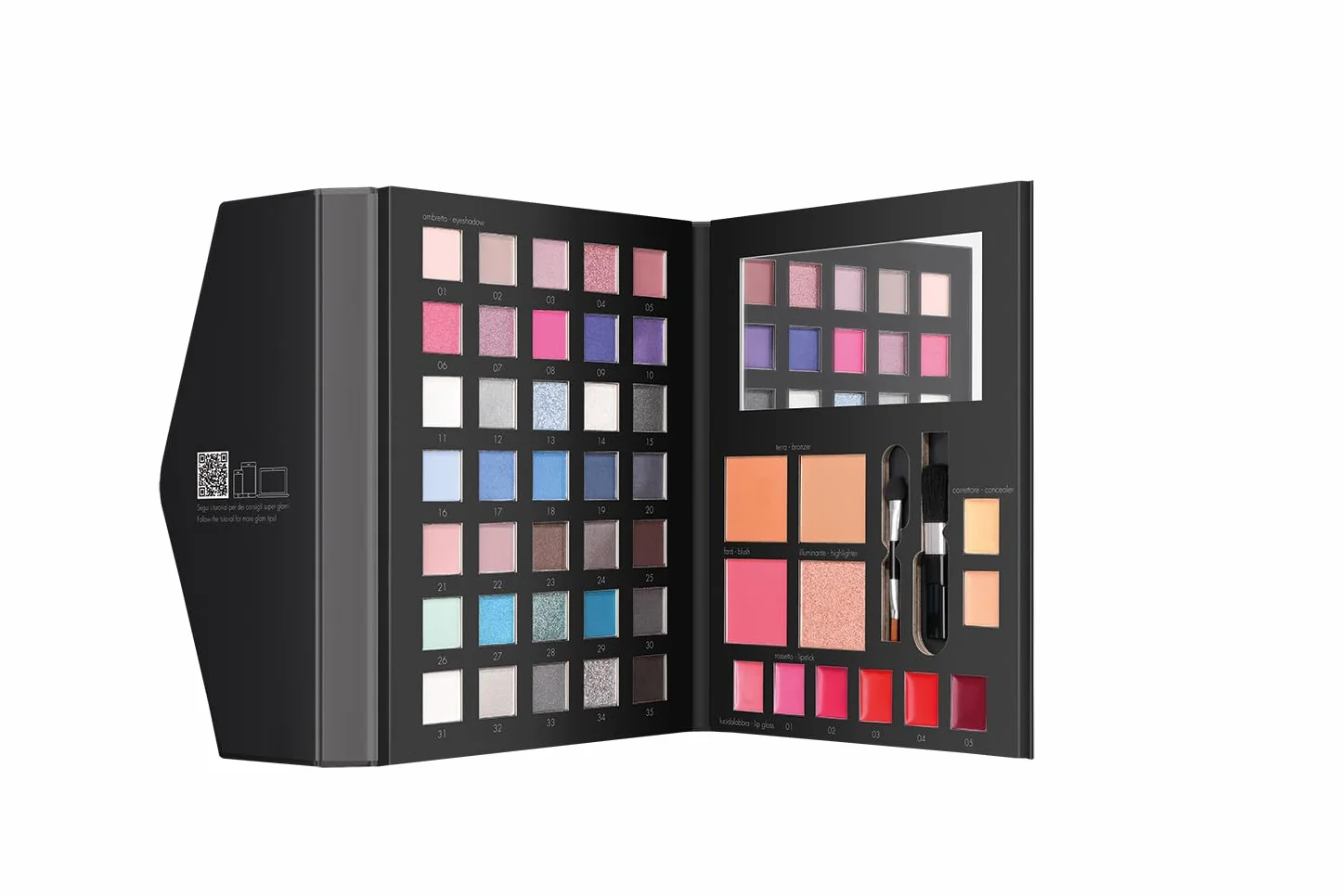 Deborah Milano - Trousse Set Regalo Donna Make Up Book Volume 3 Toni Freddi, Include Palette di Ombretti, Gloss, Rossetti e Polveri Viso dai diversi Finish e Colori, in Carta FSC