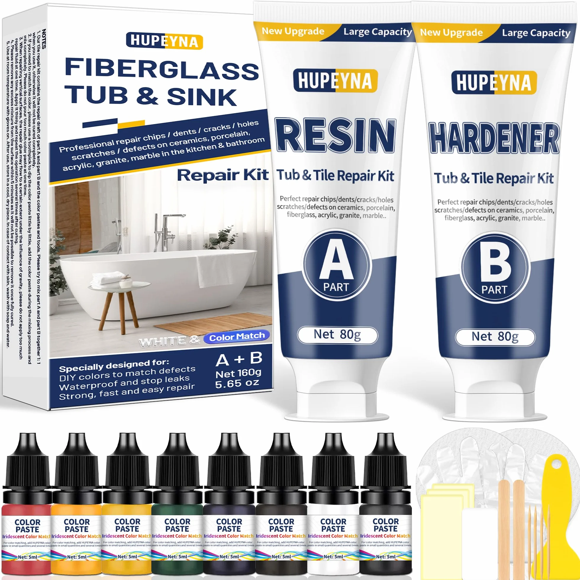 Kit Riparazione Vasca da Bagno Piastrelle Ceramica Acrilico - Multicolore