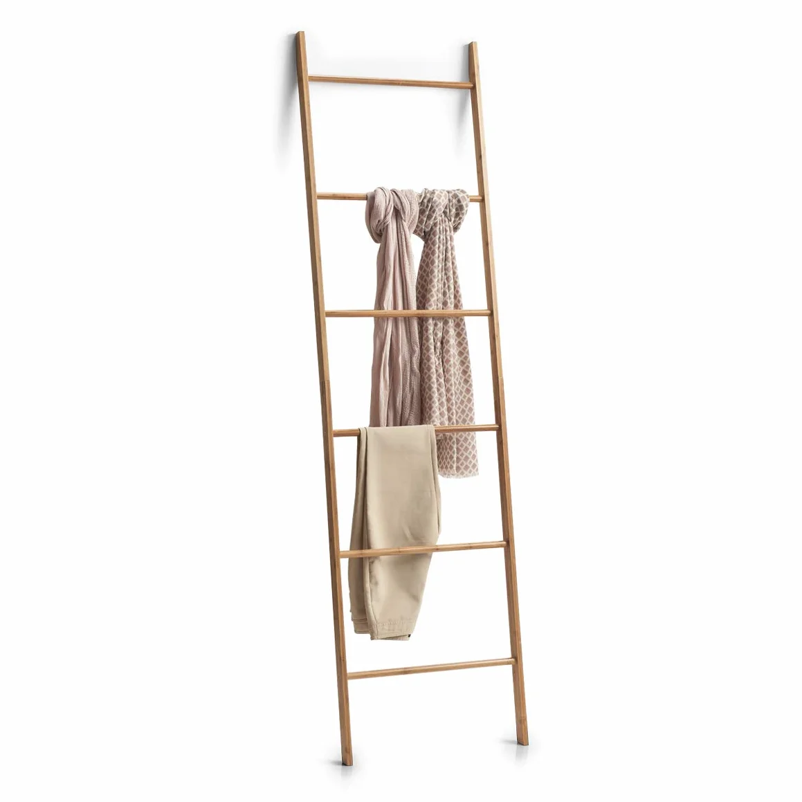 Zeller Portasciugamani a scala bambù 50 x 3,5 x 182,5 cm Naturale