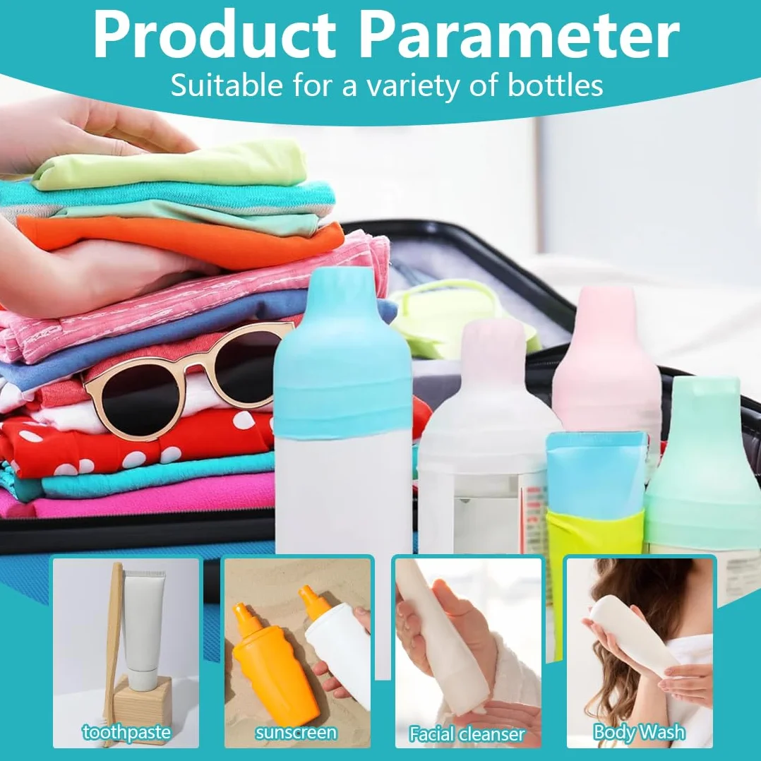 12 Pezzi Copribottiglie in Silicone per Viaggi Maniche Elastiche per la Protezione dalle Perdite Protezione dalle Perdite da Viaggio Riutilizzabili per Contenitori per Bagnoschiuma