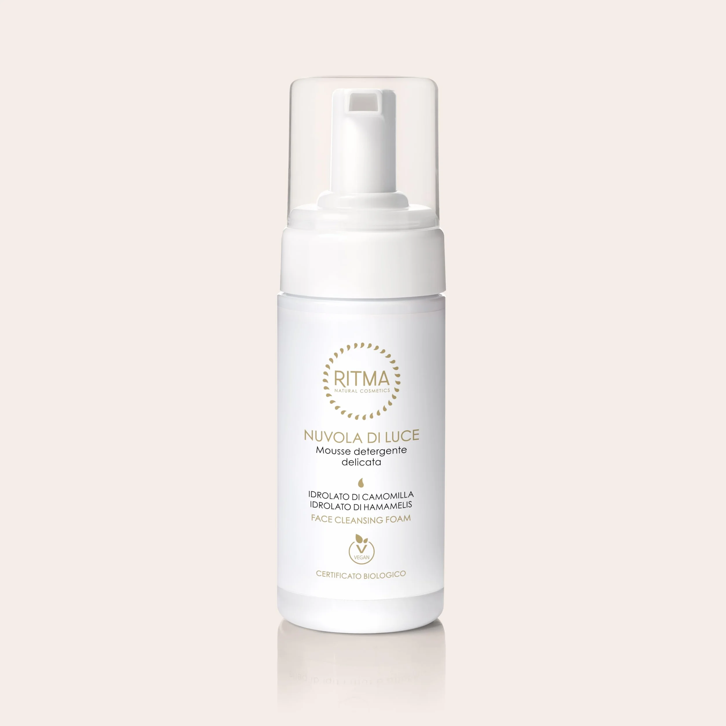 Mousse Detergente Nuvola di Luce, Detergente Viso con Camomilla e Hamamelis, 150ml