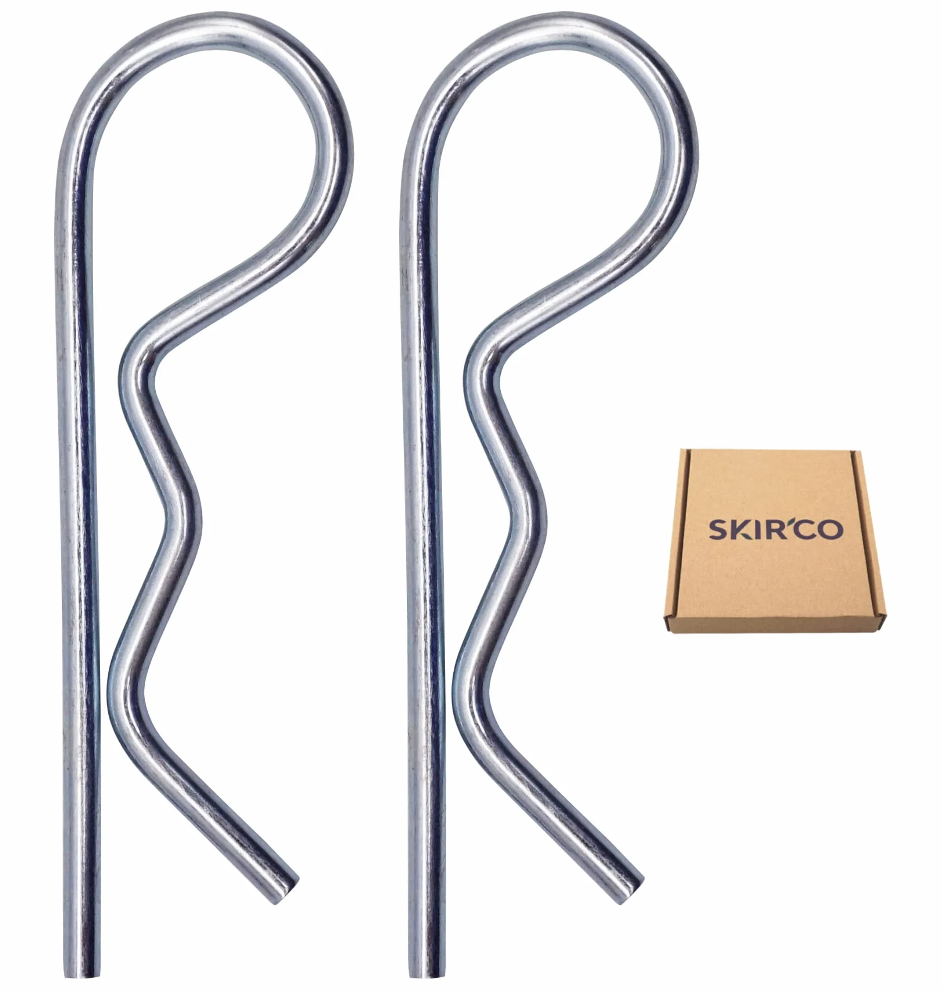 Coppiglie a molla in acciaio zincato 2 mm, clip a R, SKIR'CO 2 pezzi