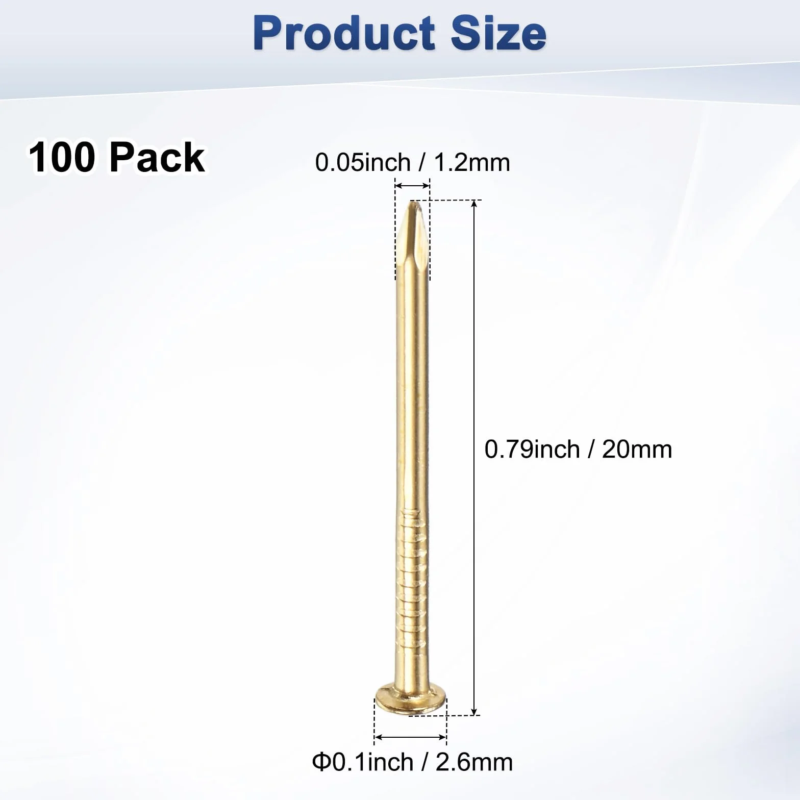 M METERXITY 100 Pezzi Chiodini 1.2mm X 20mm Ottone Precisione Testa Tonda Per Legno Artigianato