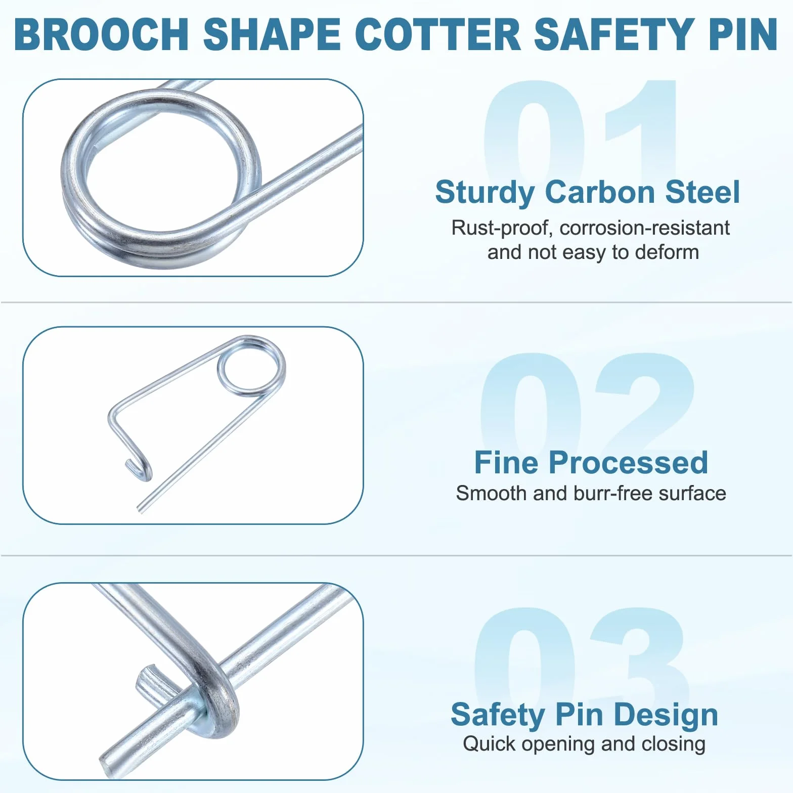 PATIKIL Spilla a Forma di Fiocco Spinotto di Sicurezza M6x77mm Acciaio Bloccaggio Rapido 2 Pcs