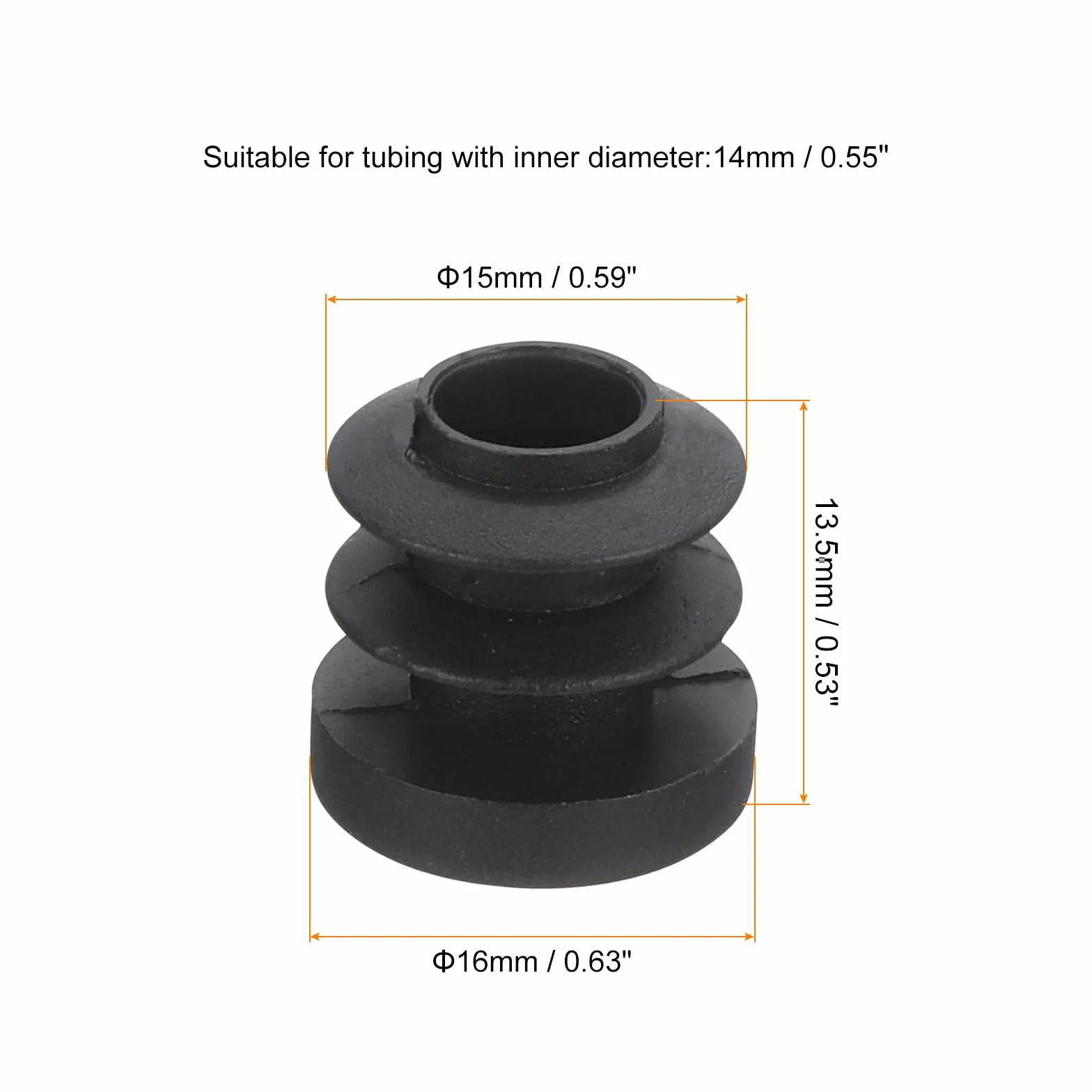 QUARKZMAN 76pz Tappo in Plastica Rotondo ID 12-14mm OD 16mm Tappi Estremità Tubi Neri