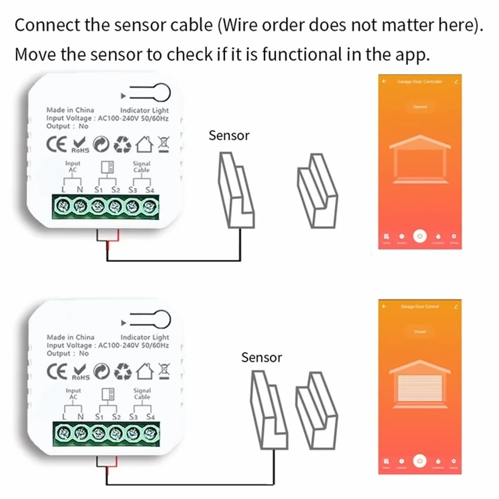 Controller Apri Porta Garage Tuya Smart ZigBee con Supporto App Sensore per Home EU