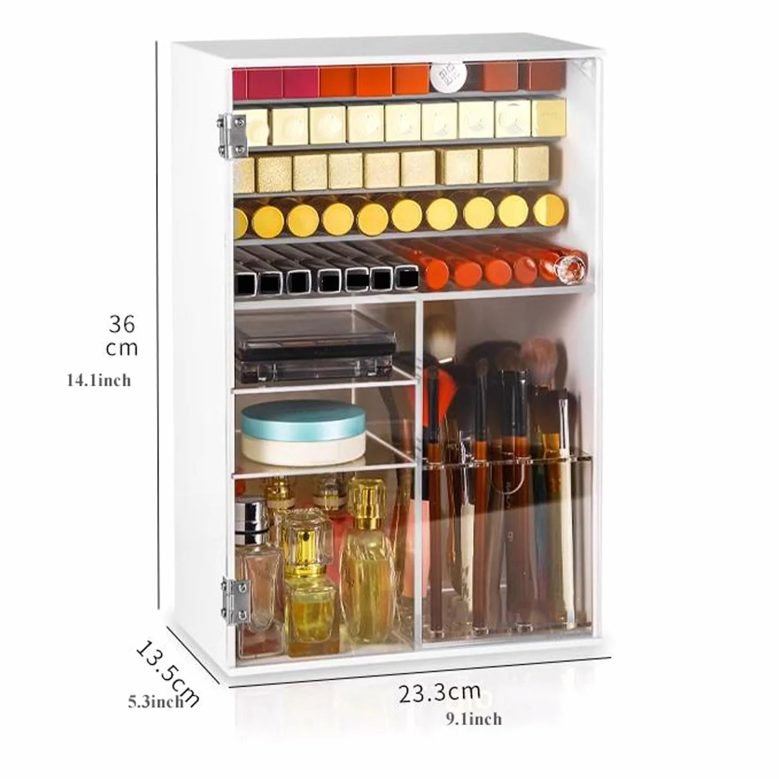 organizzatore per Il Trucco, organizzatore per Il Trucco in Acrilico, Contenitore per Cosmetici con divisorio Staccabile e Porta Trasparente, Contenitore per Il Trucco, Rossetti, pennelli