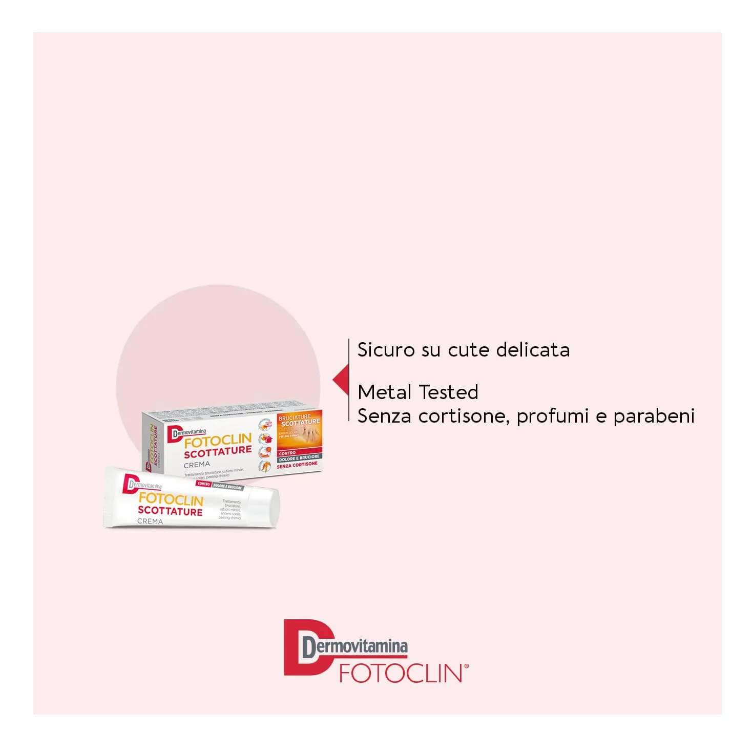 Dermovitamina Fotoclin Scottature Crema - Crema per il Trattamento di Bruciature, Ustioni Minori, Eritemi Solari e Peeling Chimici - Contro Dolore e Bruciore - Doposole - Senza Cortisone - 30ml
