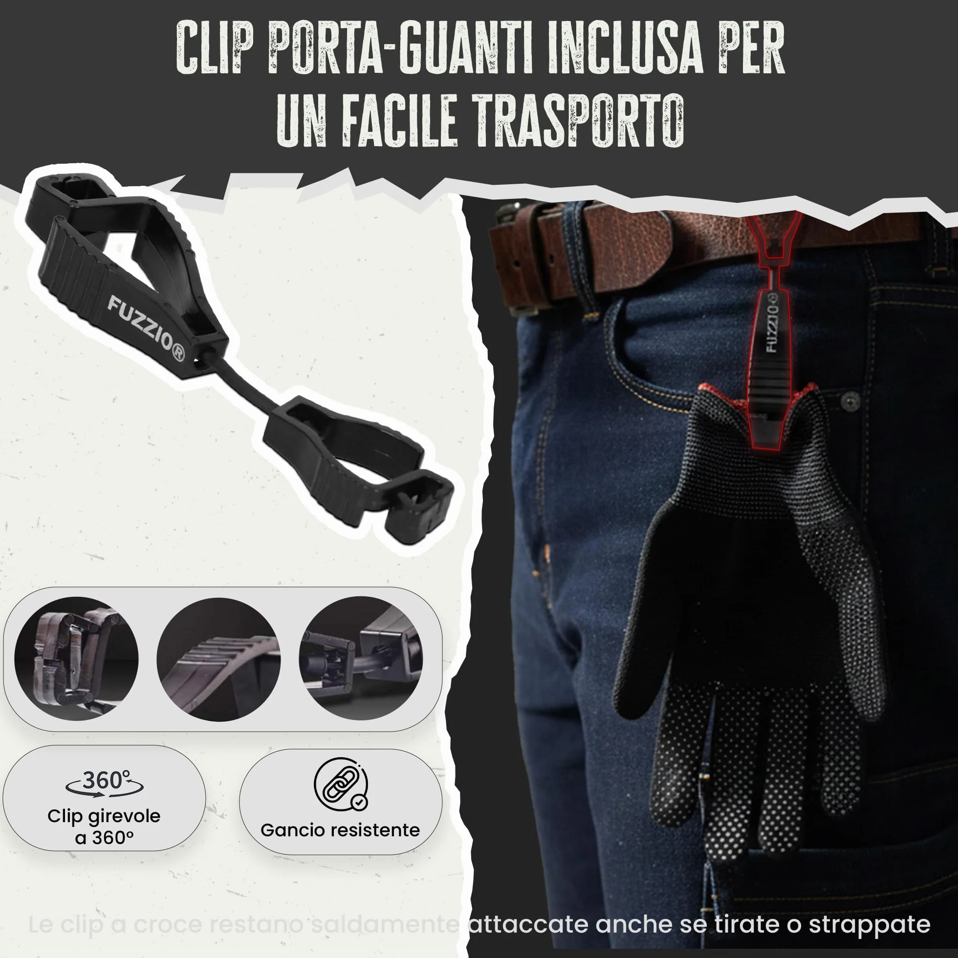 FUZZIO Guanti da lavoro con borchie 24 paia L/9 blu
