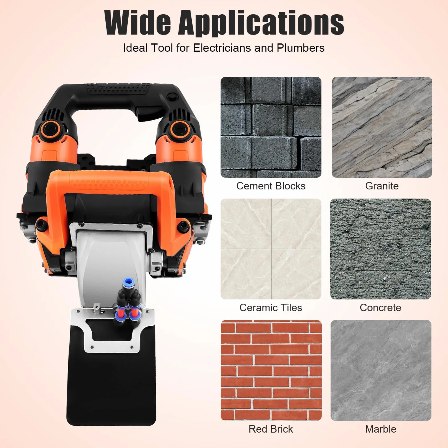 Scanalatrice da Parete 5200W 10500 giri/min Elettrica con 5 Lame per Calcestruzzo Mattone Marmo