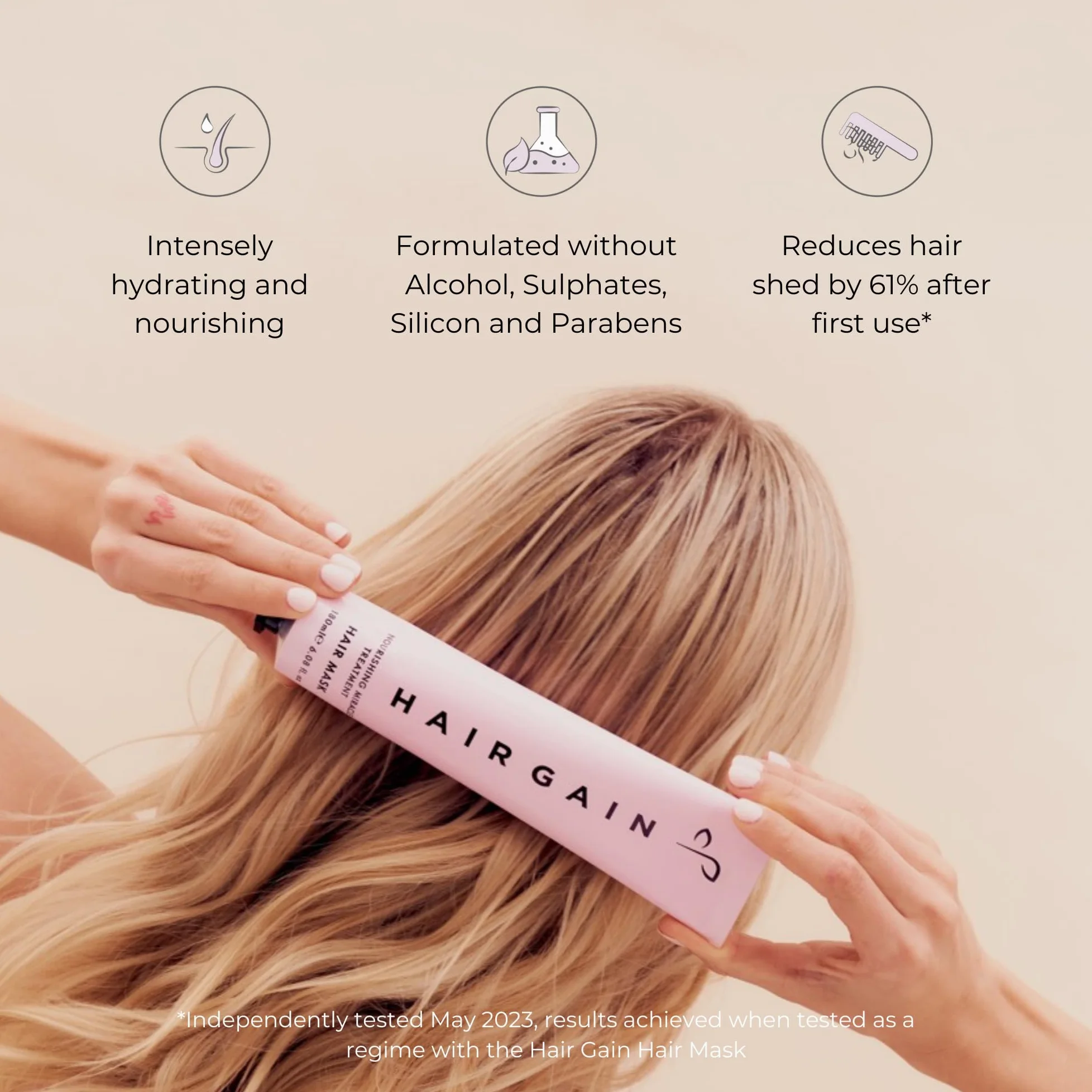 Hair Gain Maschera nutriente per capelli, maschera idratante a lunga durata per capelli secchi e danneggiati, aumento della crescita dei capelli, condizionamento profondo, trattamento idratante,