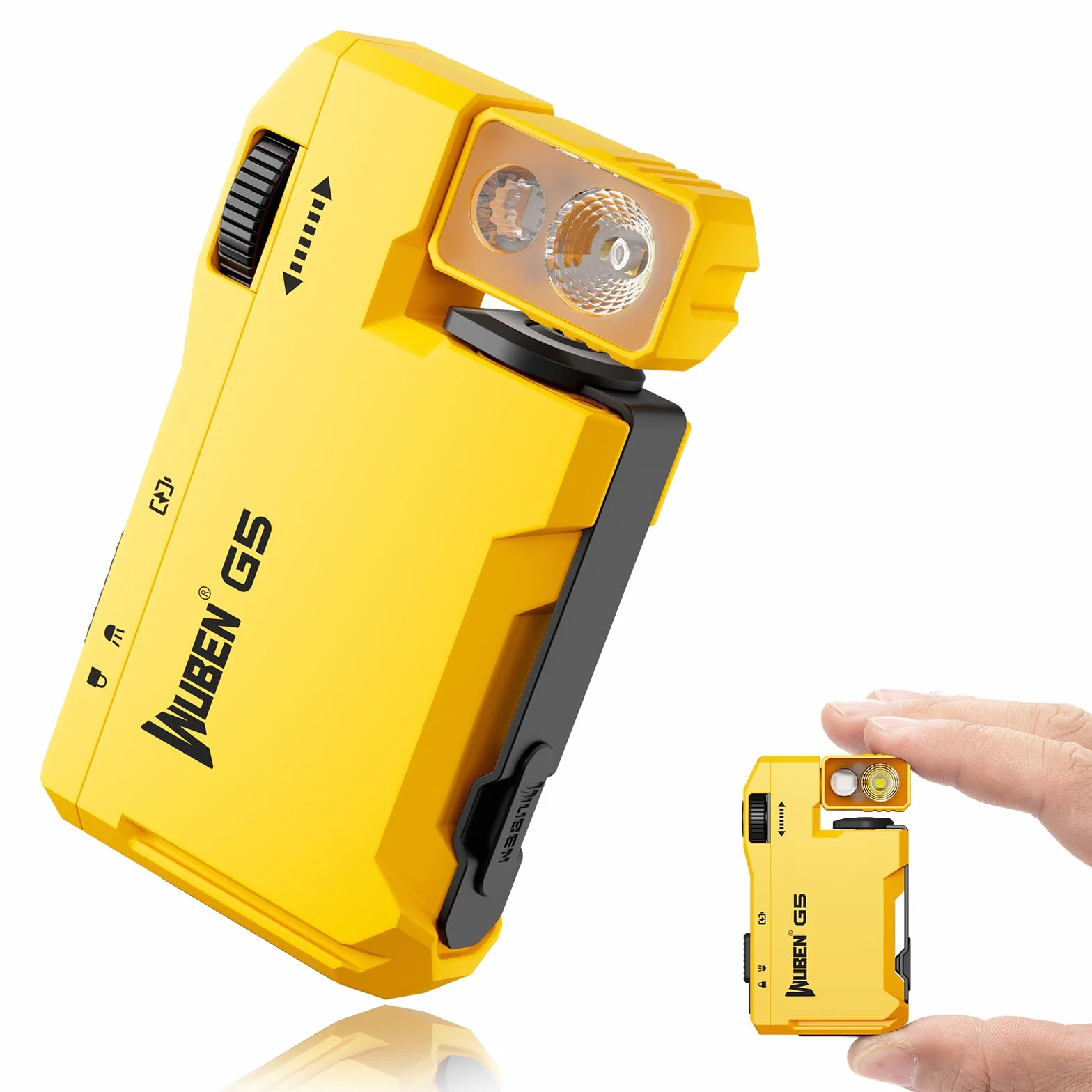WUBEN G5 Torcia LED Ricaricabile USB 400 Lumen Luce RGB Base Magnetica Impermeabile 6 Modalità Campeggio Escursionismo Emergenze EDC Giallo