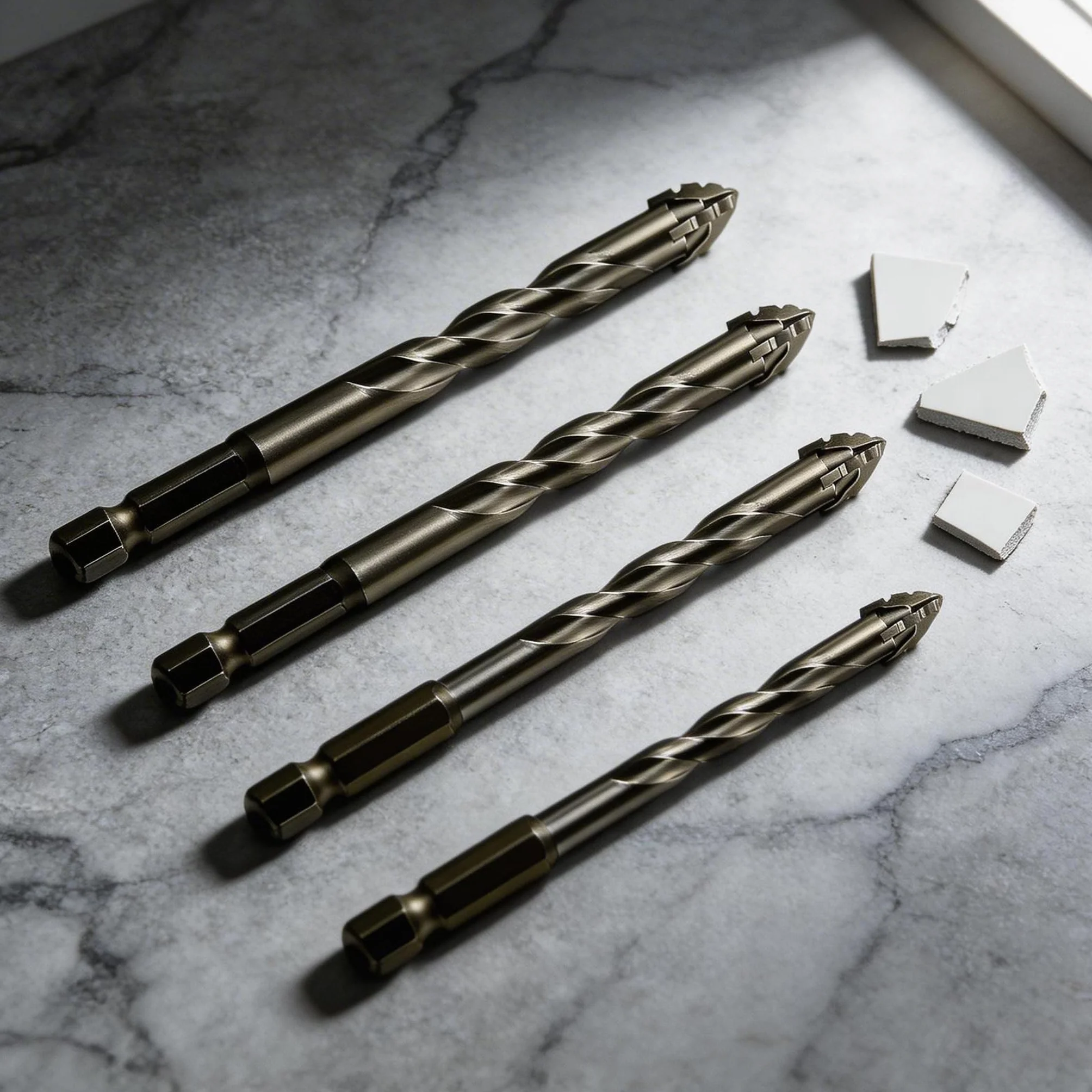 Set 4 Pezzi Punta Powerbit per Piastrelle Ceramica Vetro Porcellana (6-12 mm)