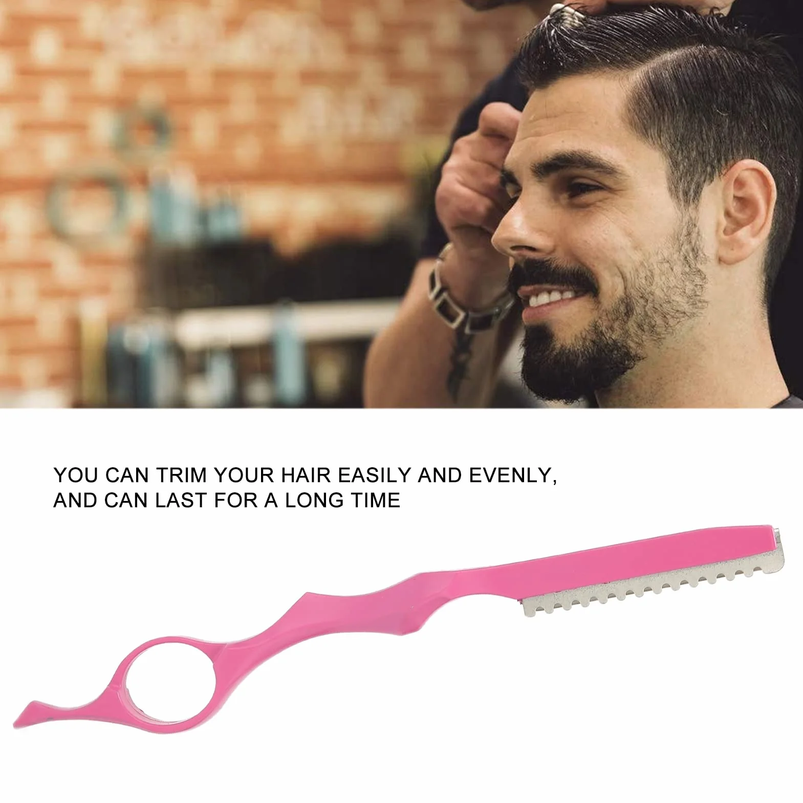Naroote Rasoio per Sfoltire i Capelli, Rasoio Tagliacapelli Professionale Lame Affilate Rosa per Uomo