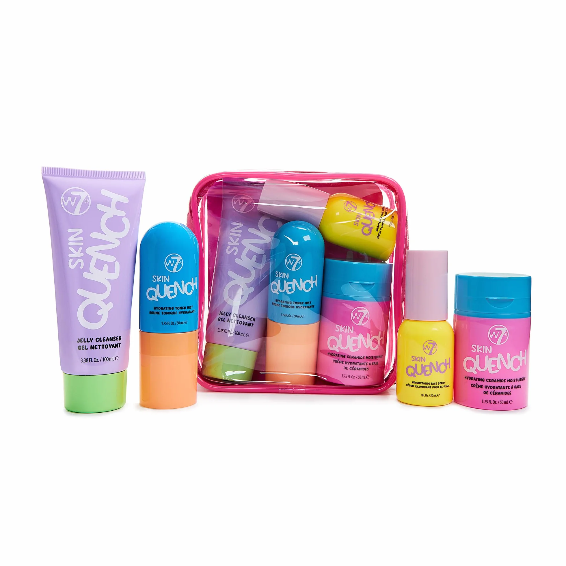 W7 Set regalo Skin Quench formato grande - Set di skincare idratante con aloe vera e ceramidi - Routine di skincare completa a casa di lunga durata