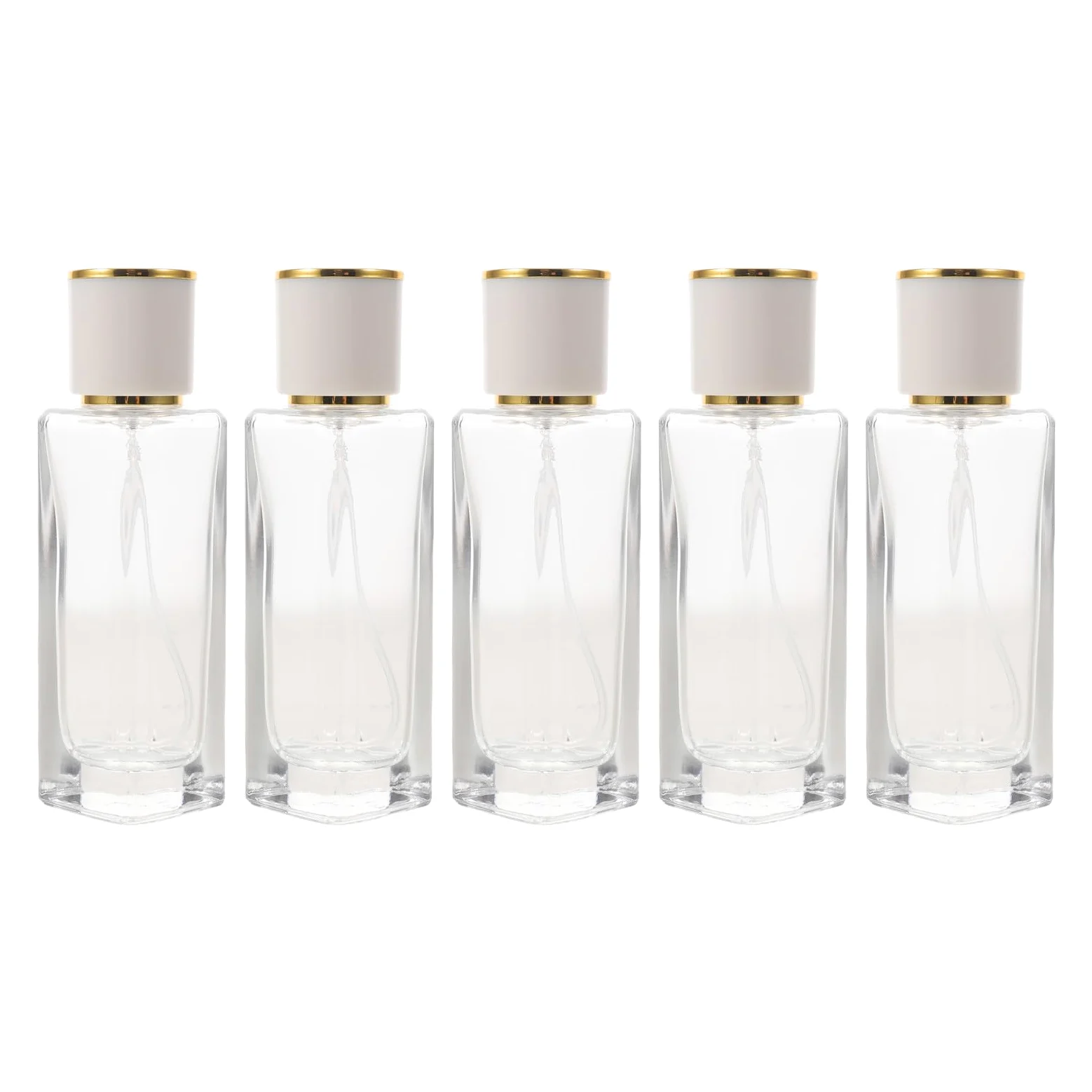 Lurrose Set di 5 atomizzatori di profumo in vetro, flacone da viaggio | Flacone da viaggio bianco per di profumo, ideale per conservare e trasportare fragranze, flacone spray riutilizzabile per