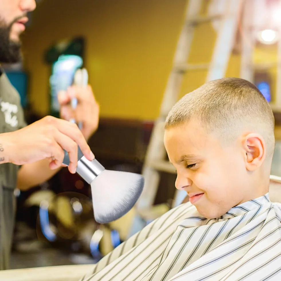 Spazzola per spolverare il collo per pulire i capelli ideale per pulire pennelli di parrucchieri e barbieri spazzola professionale per acconciature con manico per barbiere e salone
