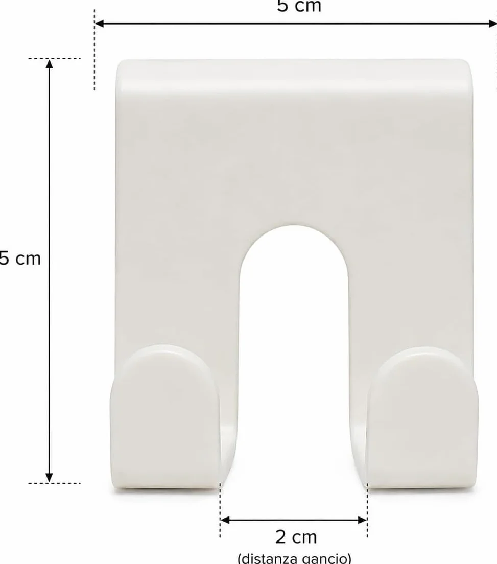 Ganci Sopra Anta Set 4 Pezzi – Gancio Senza Forare per Cucina Bagno – Porta Strofinacci Asciugamani – Ante fino 1,9 cm – Made in Italy BIANCO