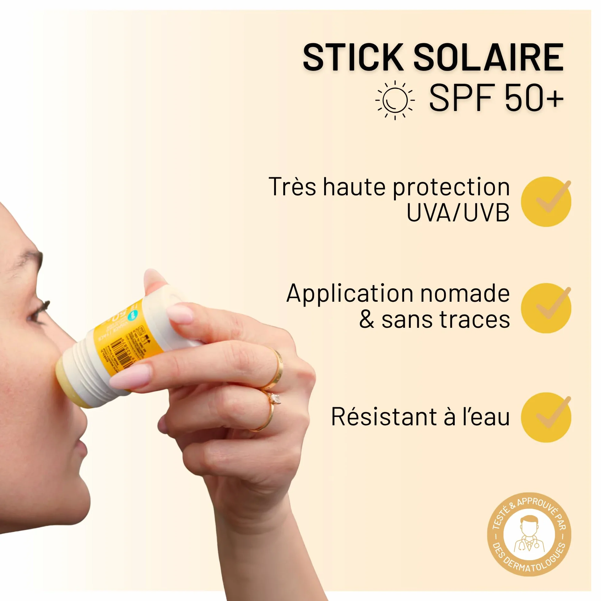 SOSKIN - Stick Solare Altamente Alta Protezione SPF50 - Zone Sensibili e Localizzate - Resistente all'acqua