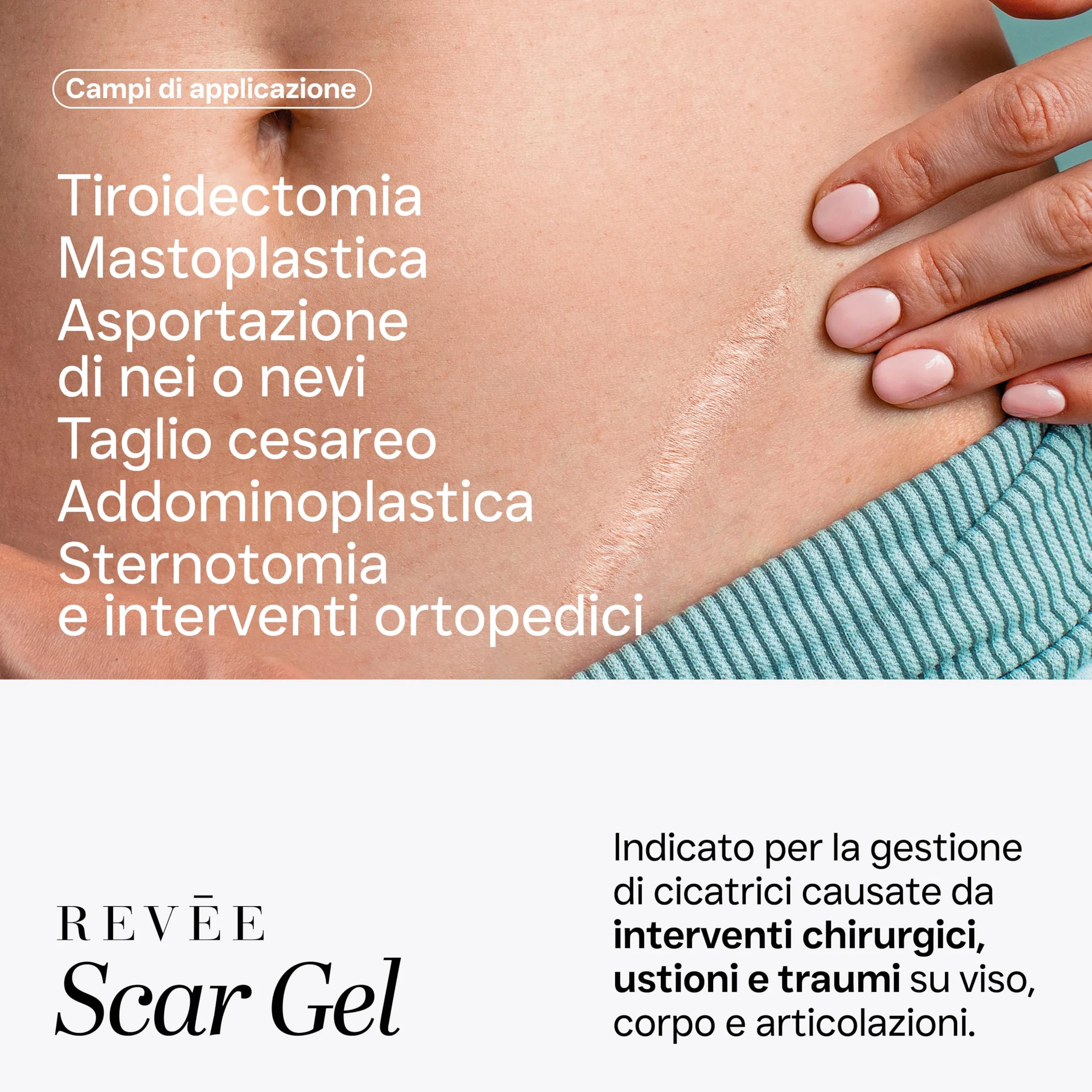 REVÉE Scar Gel 10g Crema Cicatrici Chirurgiche - 100% Silicone, Gel Topico per Cicatrici, Crema Cicatrizzante Ferite