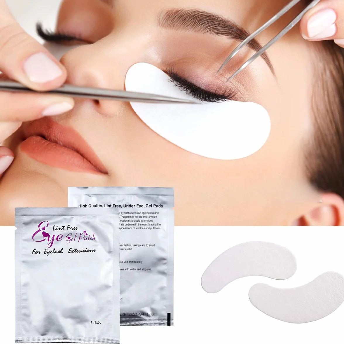 50 Paio Patch Extension Ciglia Gel Cerotto Eye Gel Patches Senza Pelucchi Cerotti Gel per Estensioni Ciglia Adesivi Eye Pads