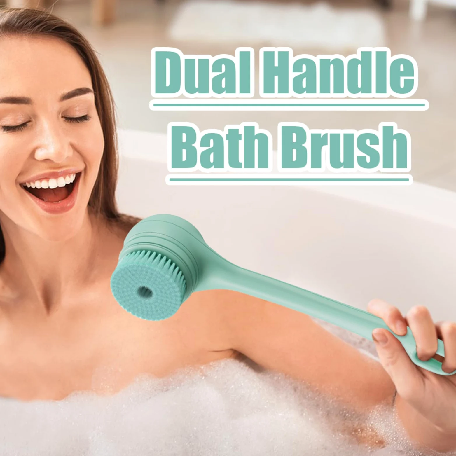 Spazzola elettrica per il corpo, Spazzola elettrica per il bagno | Scrubber per corpo con ricarica USB e manico lungo | per la schiena a batteria grande per piedi massaggi