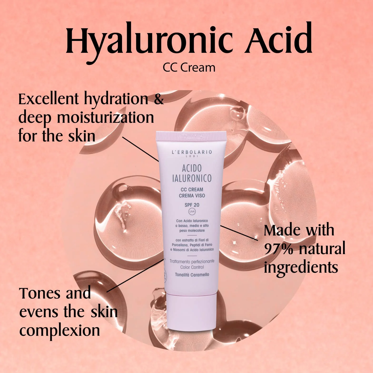 Acido ialuronico cc cream caram spf20 50 ml