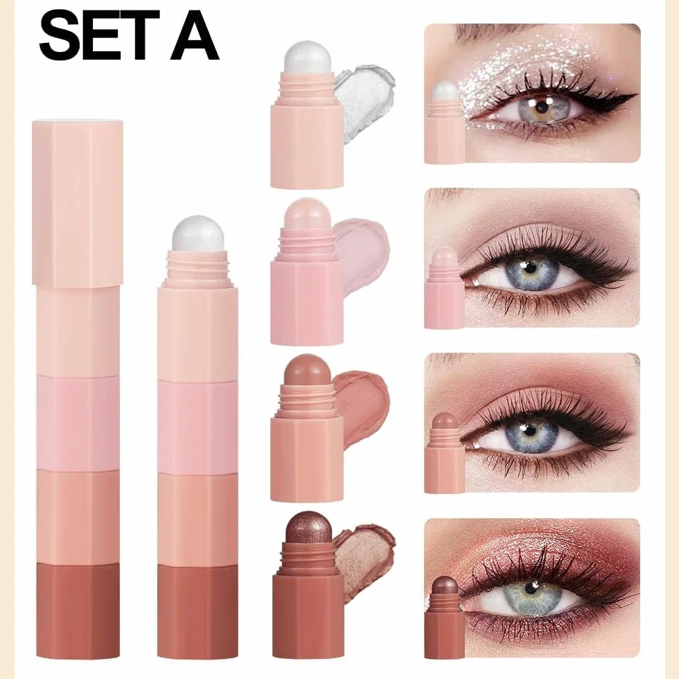 8 bastoncini per ombretti colorati, morbidi e cremosi opachi e brillanti, per ombretti delicati e brillanti, per ombretto e ombretto, per viso e eyeshadow Pen, Highly pigmented Eyeshadow Crayon
