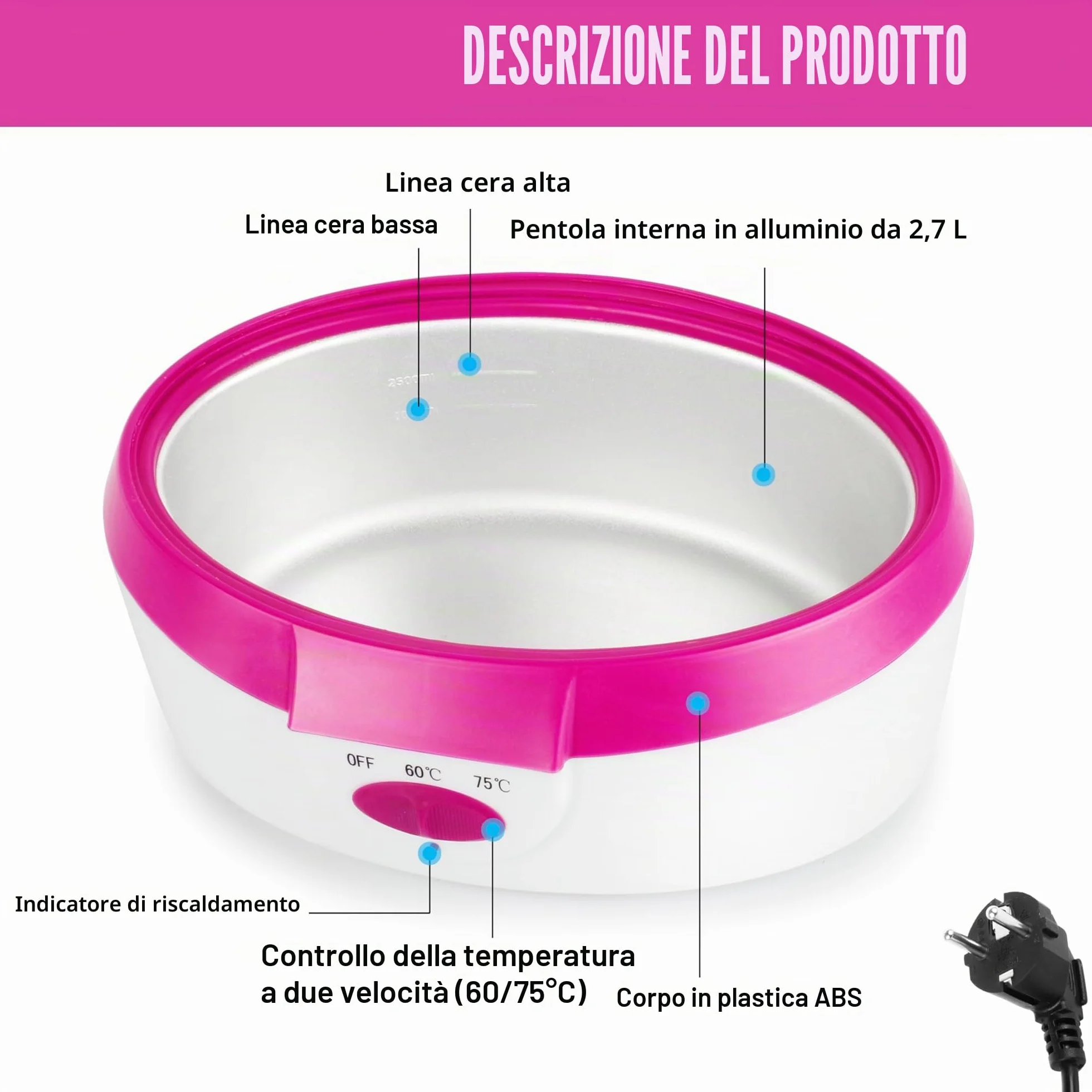 Bagno di Paraffina 265 W per Mani e Piedi, Forever Speed Cera di Paraffina Set Elettrico Paraffin Dispositivo Rosa