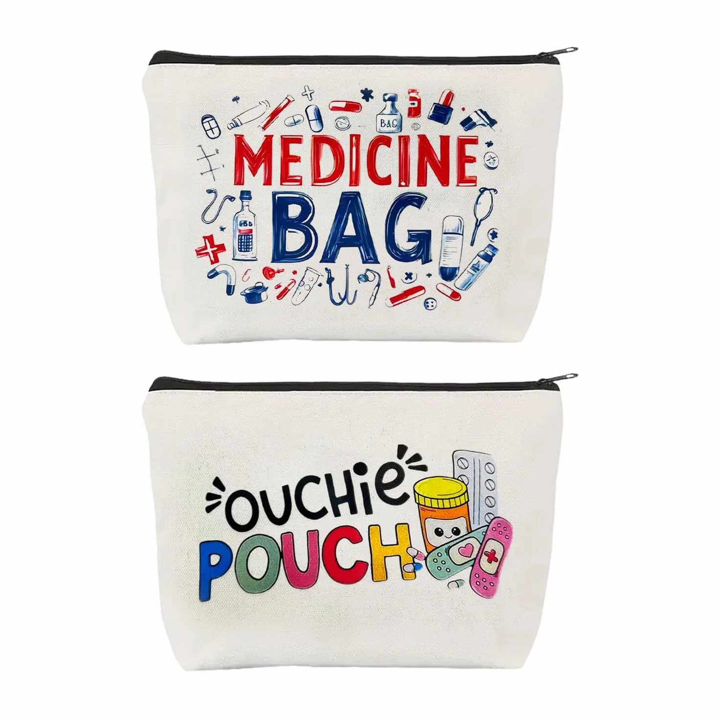 2 Lettera Portatile Sacchetti Cosmetici, Semplice Medicina Sacchetto Di Immagazzinaggio, Borsa Da Toilette Da Viaggio All'Aperto, Piccolo Oggetto Sacchetto Di Immagazzinaggio.