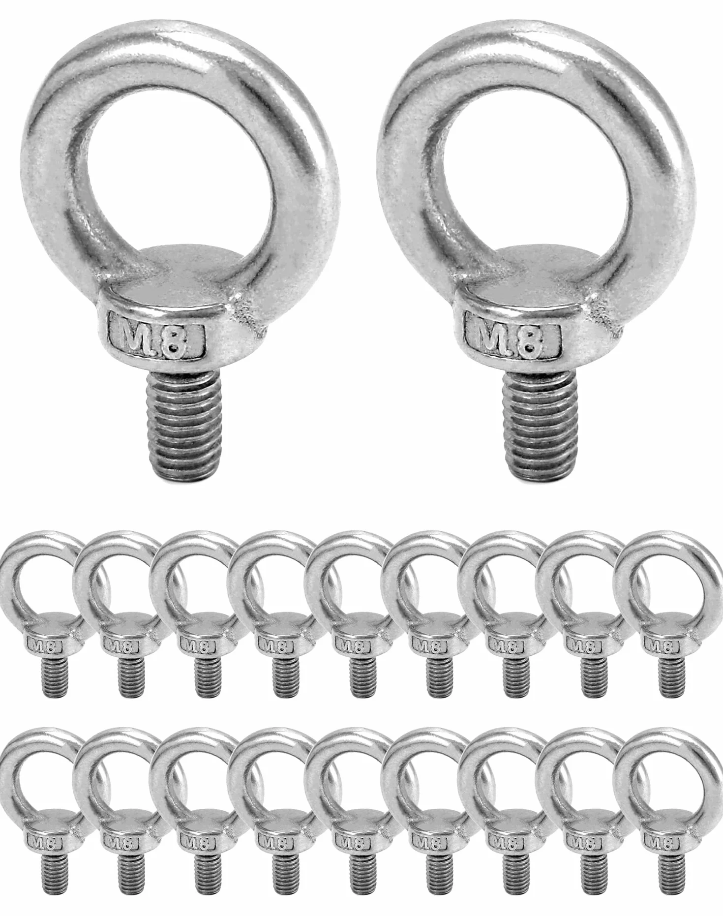 QWORK M8 Bullone ad Occhiello 304 Acciaio Inossidabile per Sollevamento 120kg
