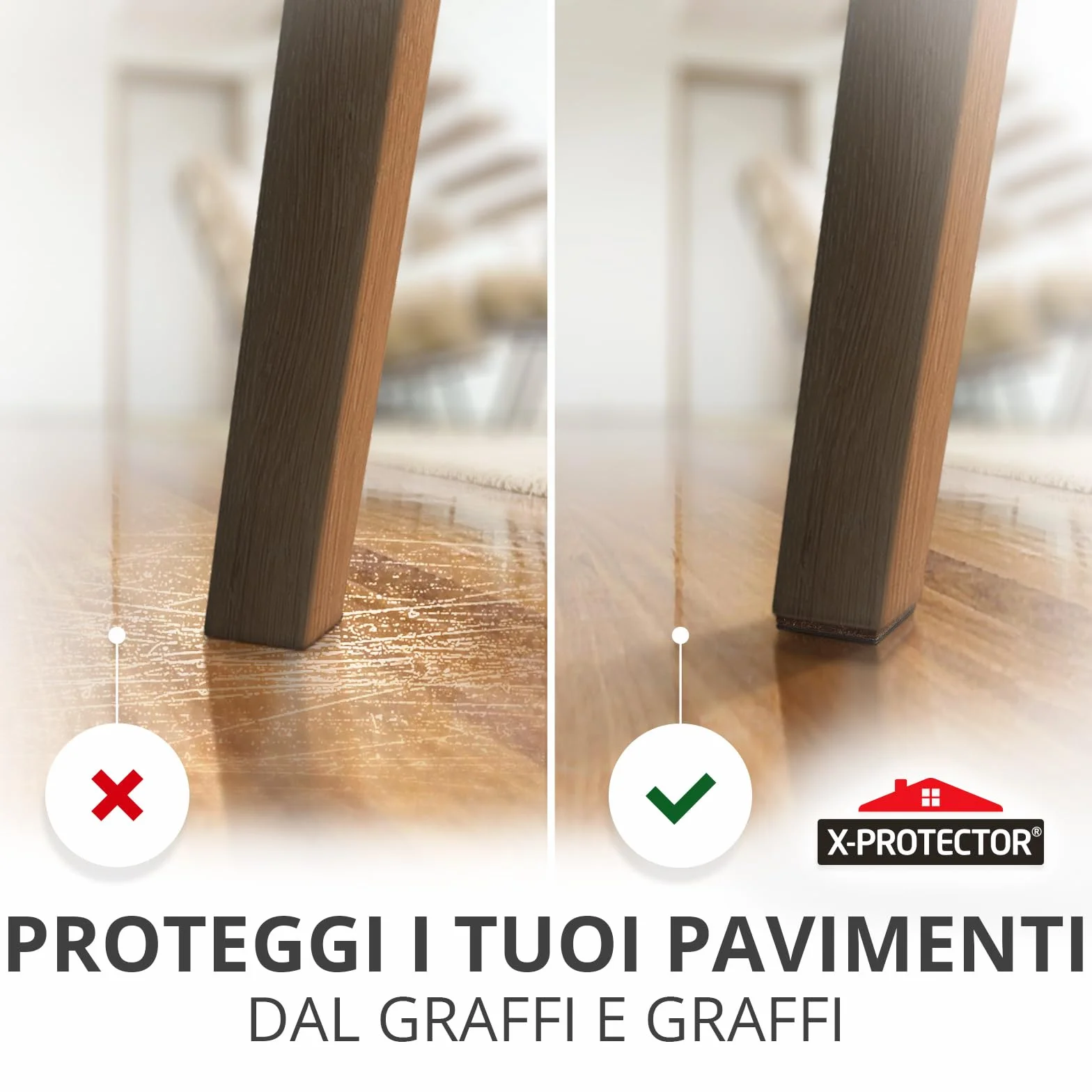 X-PROTECTOR Piedini antiscivolo gomma 50 mm 16 pz – Adesivi per mobili