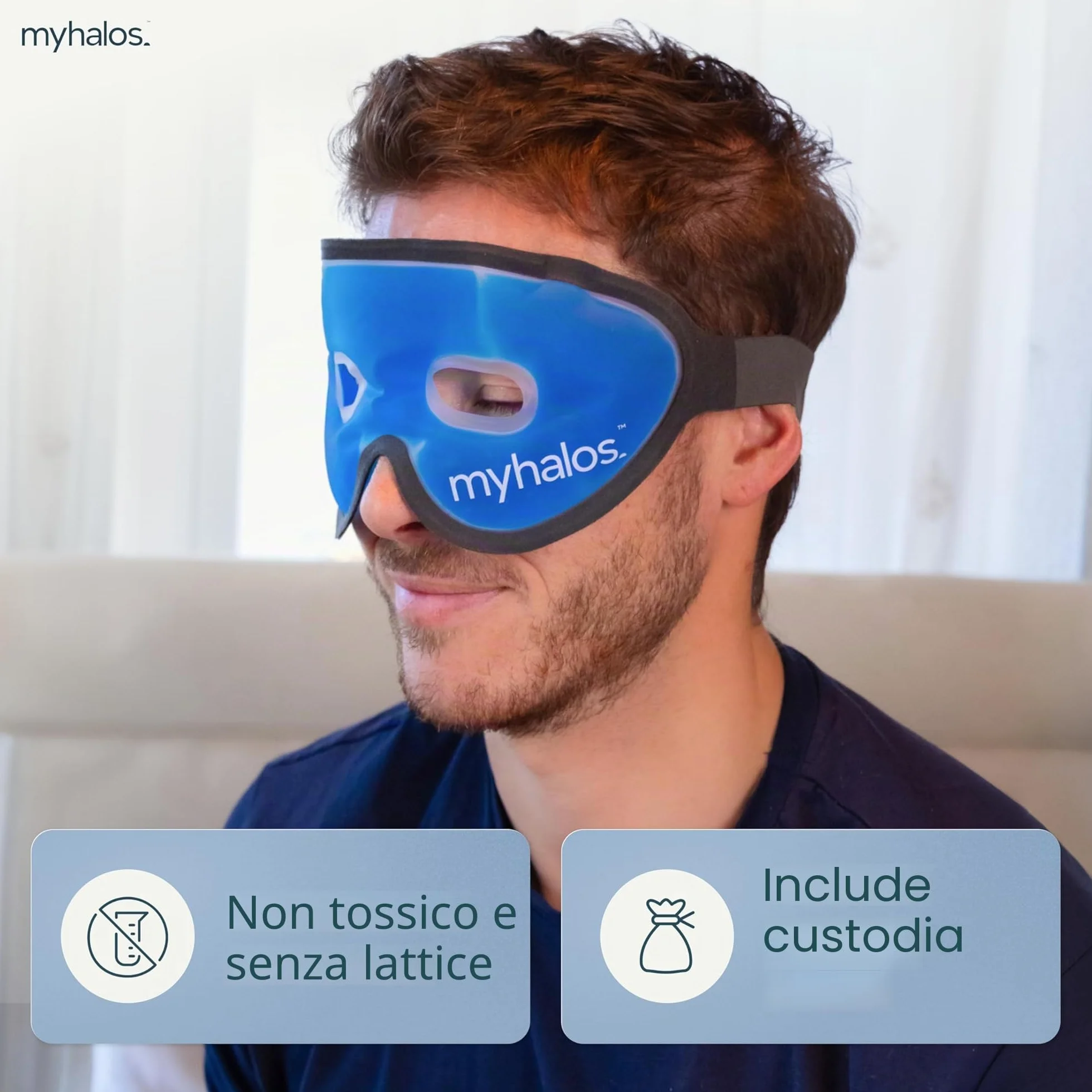 Maschera Occhi Gel Freddo Riutilizzabile – per Termoterapia a Caldo e a Freddo - Ghiaccio Viso per Occhi Gonfi, Stanchi, Mal di Testa, Hangover, Emicrania