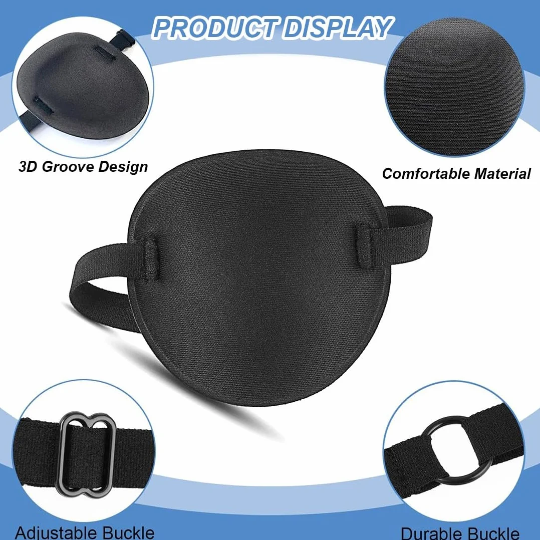 4 Pcs Benda Occhio Regolabile Per Adulti Bambini Bende Oculari Per Bambini Regolabile Bende Occhio Pigro Eye Patch Pirata, Per Ambliopia, Strabismo, Dopo Chirurgia, Protezione Occhio, Cosplay